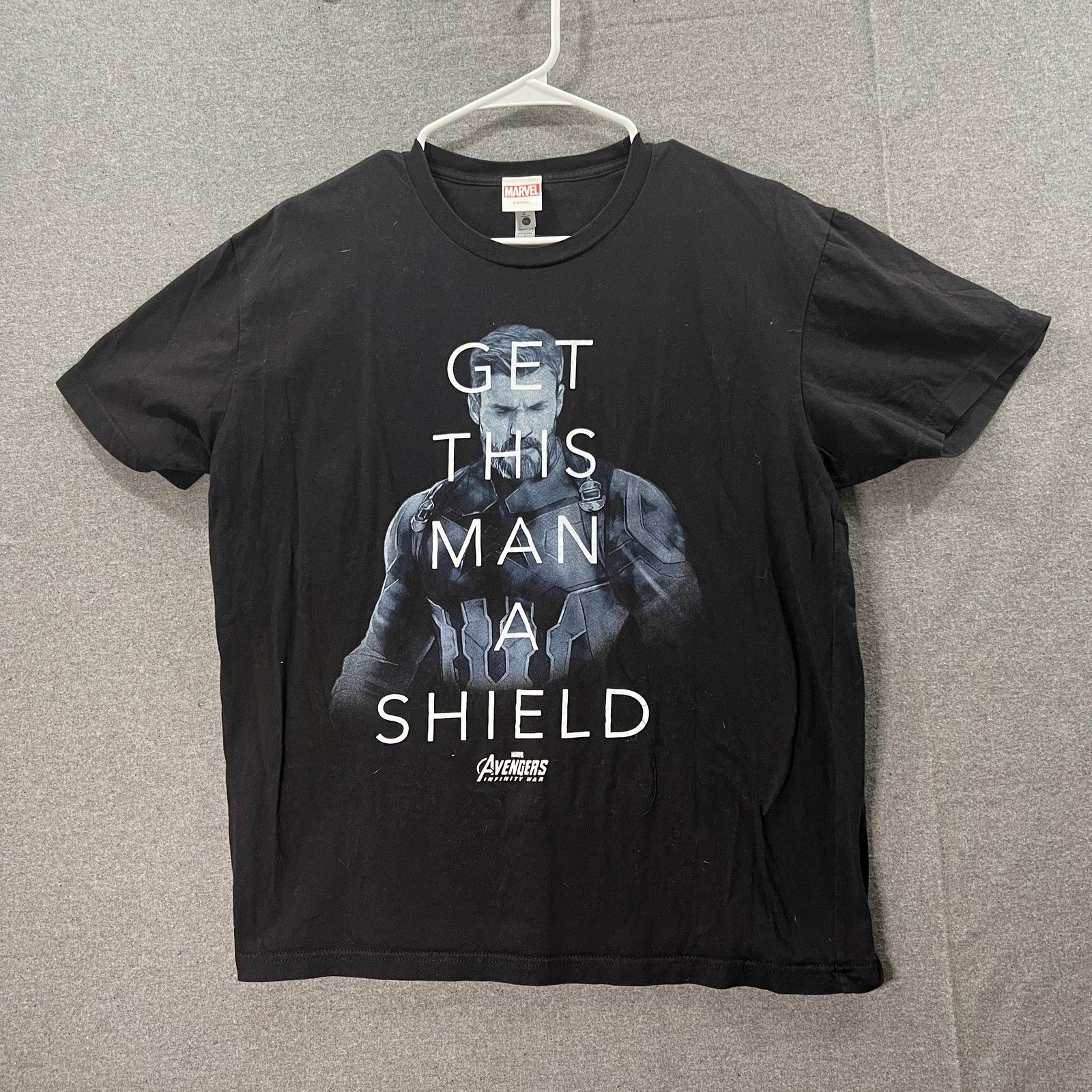 Marvel Comics Marvel Black Shirt Size Large Get This Man a Shield Size L / US 10 / IT 46 - 1 Thumbnail