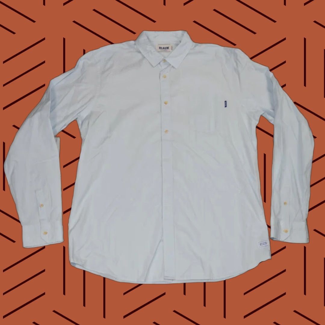 Scotch & Soda Scotch & Soda Blaauw Amsterdam Button-Up Shirt XL Blue 100% Cotton Long Sleeve Collared Casual Mens Shirt Size 46R - 1 Thumbnail