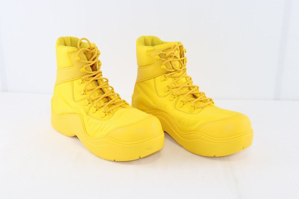 Bottega Veneta o1rshd1 Puddle Bomber Fabric Boots in Egg Yolk Color Size US 11 / EU 44 - 5 Thumbnail