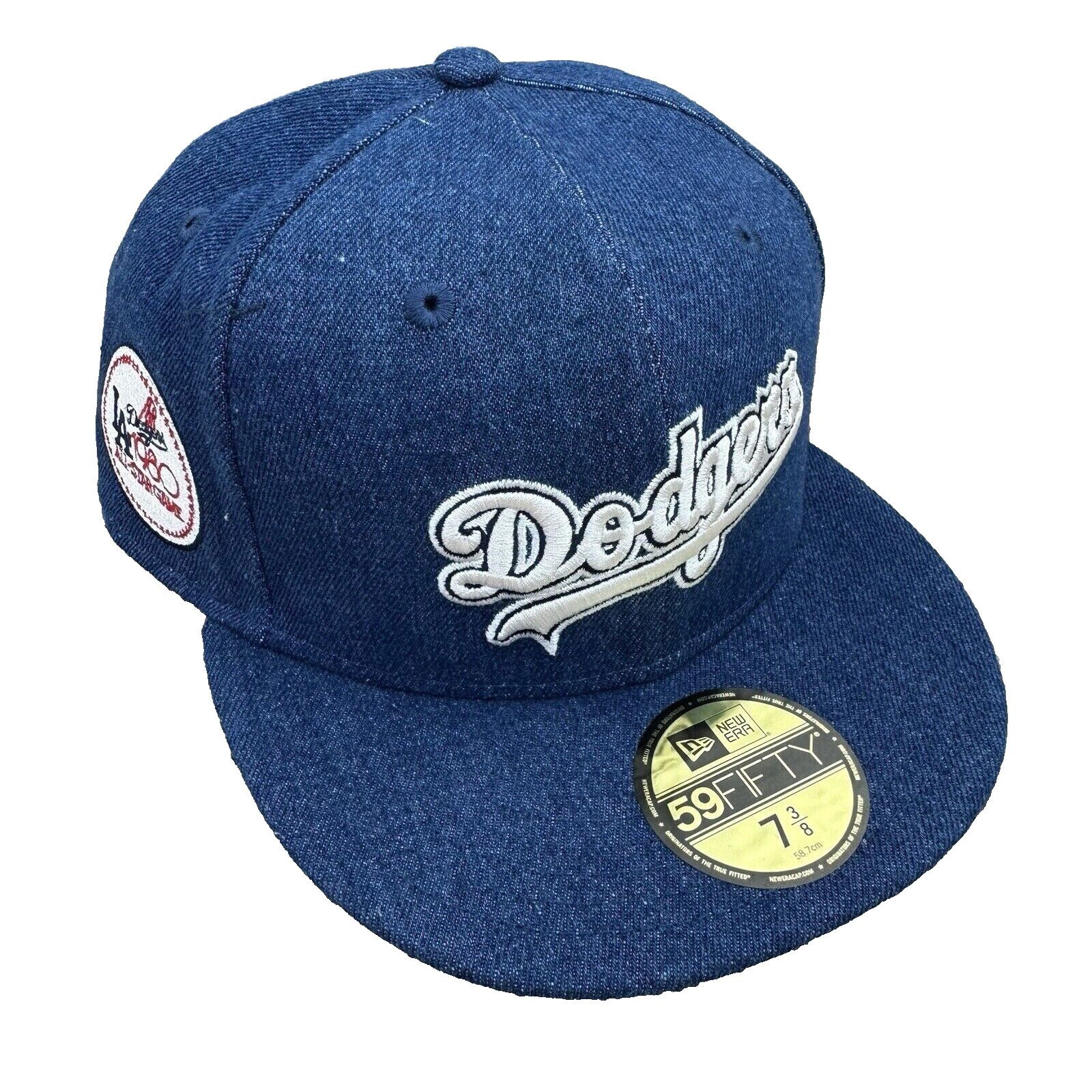New Era Los Angeles Dodgers Denim '80 All Star New Era 7 1/2 MLB Hat Size ONE SIZE - 7 Thumbnail