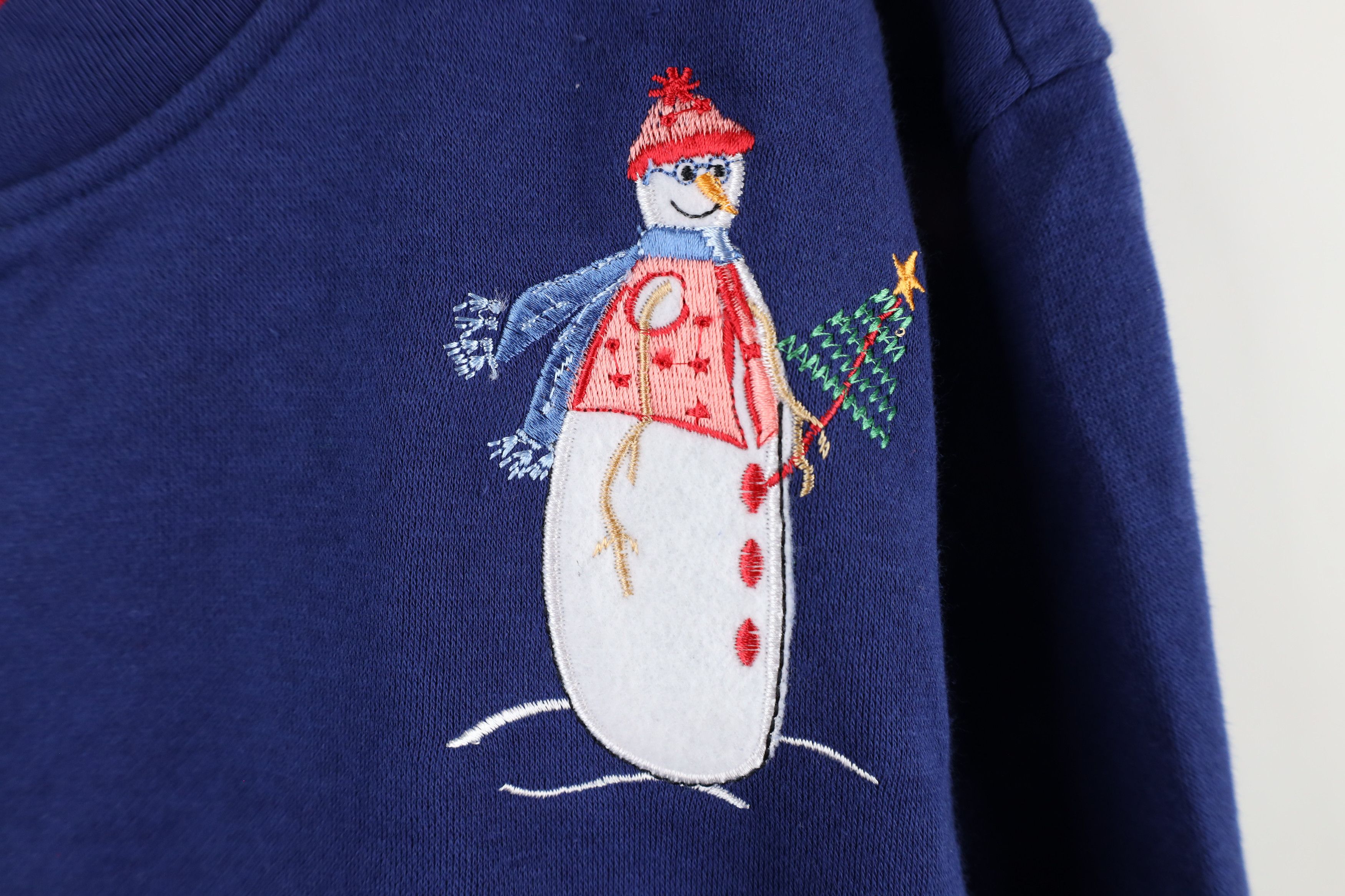 Vintage Vintage 90s Streetwear Christmas Snowman Cardigan Sweatshirt Size XL / US 12-14 / IT 48-50 - 4 Thumbnail