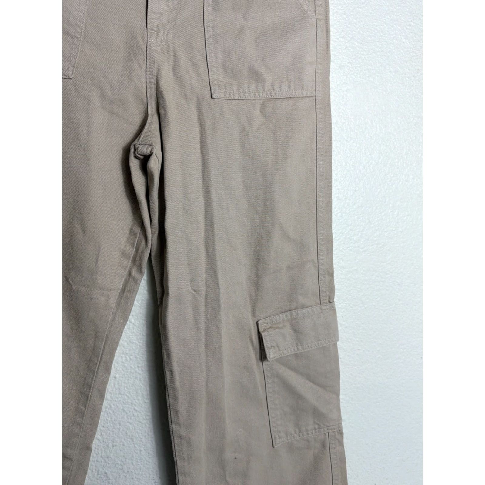 PrettyLittleThing PRETTYLITTLETHING Pants Women 4P Petite Beige Cargo Baggy Wide-Leg Size 27" / US 4 / IT 40 - 5 Thumbnail