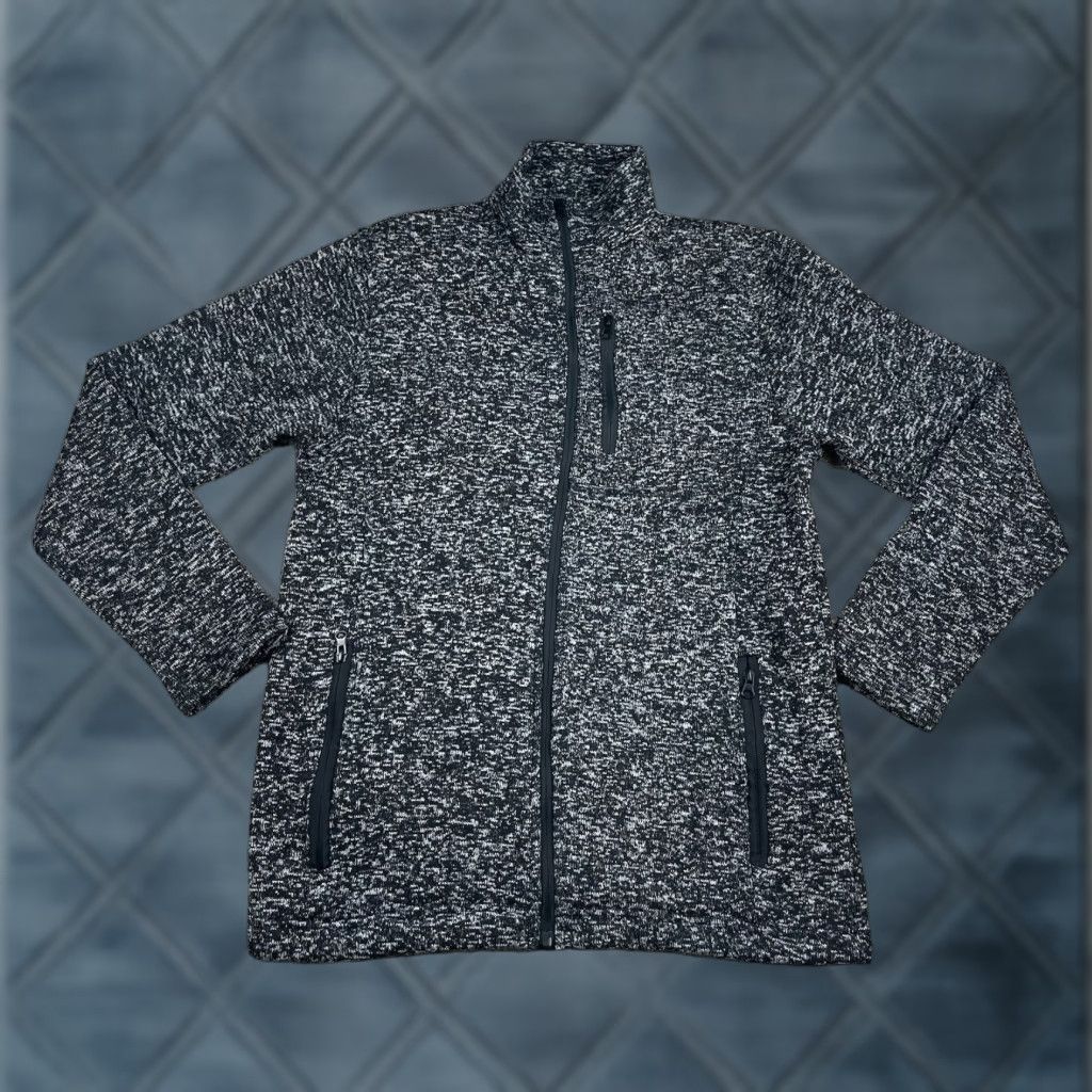 Vintage Burly Camo WFS Fleece Jacket Large Mens Charcoal Gray Full Zip Mock Neck Pockets Size US L / EU 52-54 / 3 - 1 Thumbnail