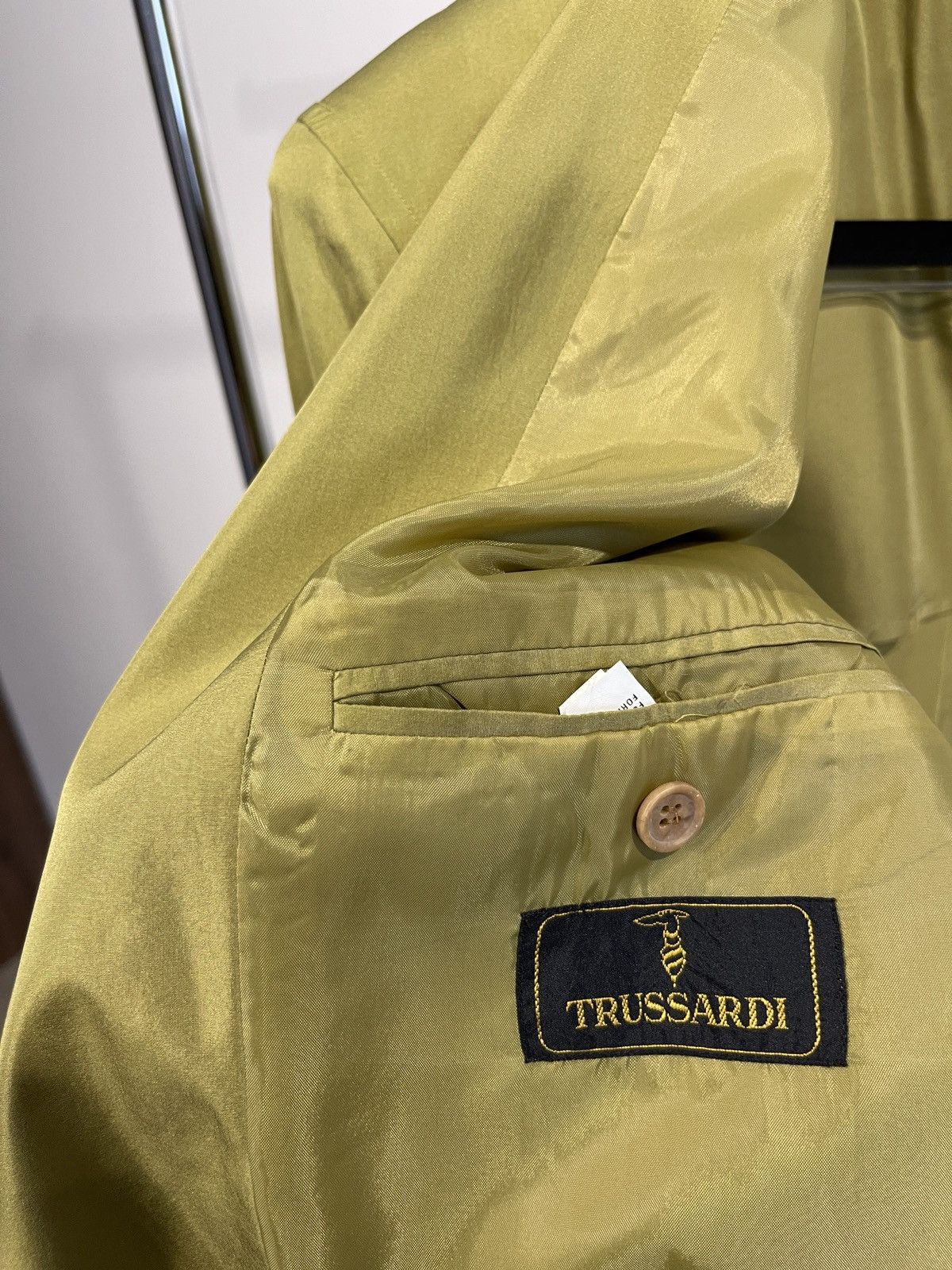 Trussardi 🔥Vintage trussardi silk blazer classic jacket sport coat Size 44R - 6 Thumbnail