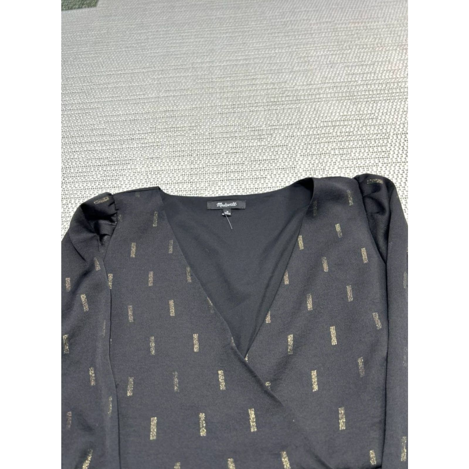 Madewell Madewell Dress Womens Medium Black Gold Blouson Size M / US 6-8 / IT 42-44 - 2 Thumbnail