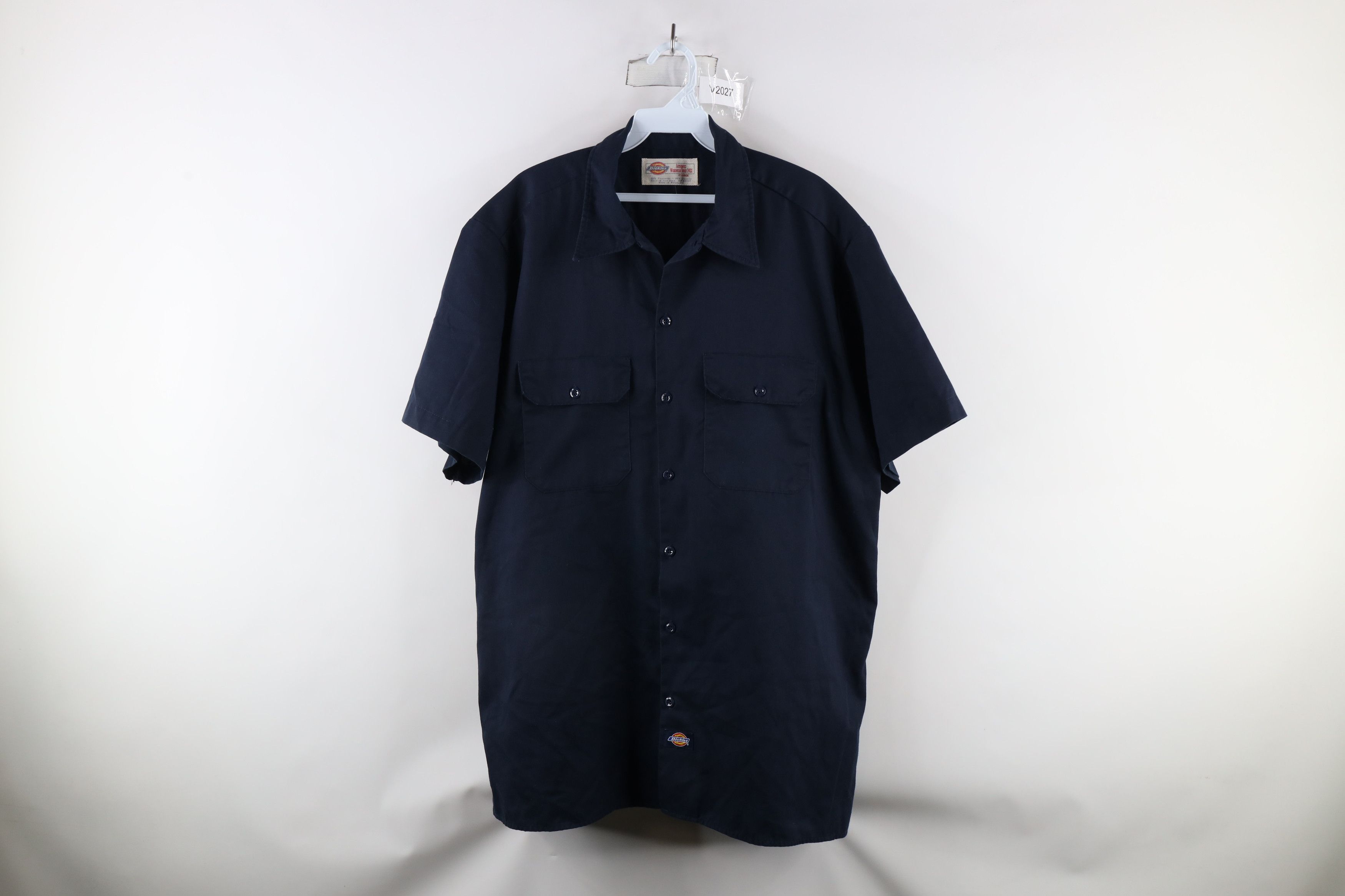 Dickies × Vintage Vintage Dickies Spell Out Short Sleeve Work Mechanic Shirt Size US XL / EU 56 / 4 - 1 Thumbnail