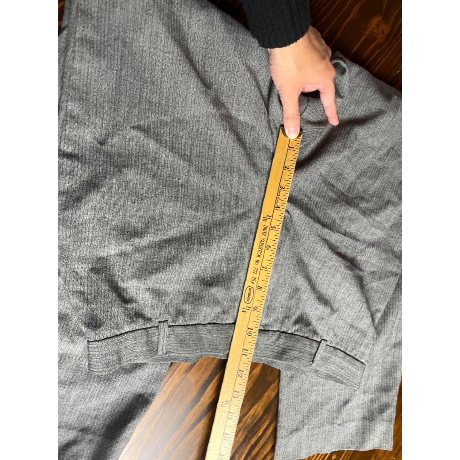 Vintage Rafaella Dress Pants Women's Size 12 Gray Straight Leg Flat Front Pockets Size 29" - 6 Thumbnail