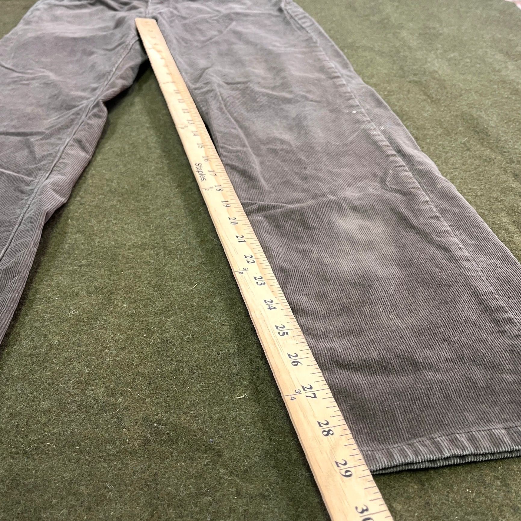 Volcom Volcom Mens 32x29 Gray Solver Modern Straight Corduroy Stretch Casual Workwear 5-Pocket Belted Button Zip Flat Front Cotton Size US 32 / EU 48 - 6 Thumbnail