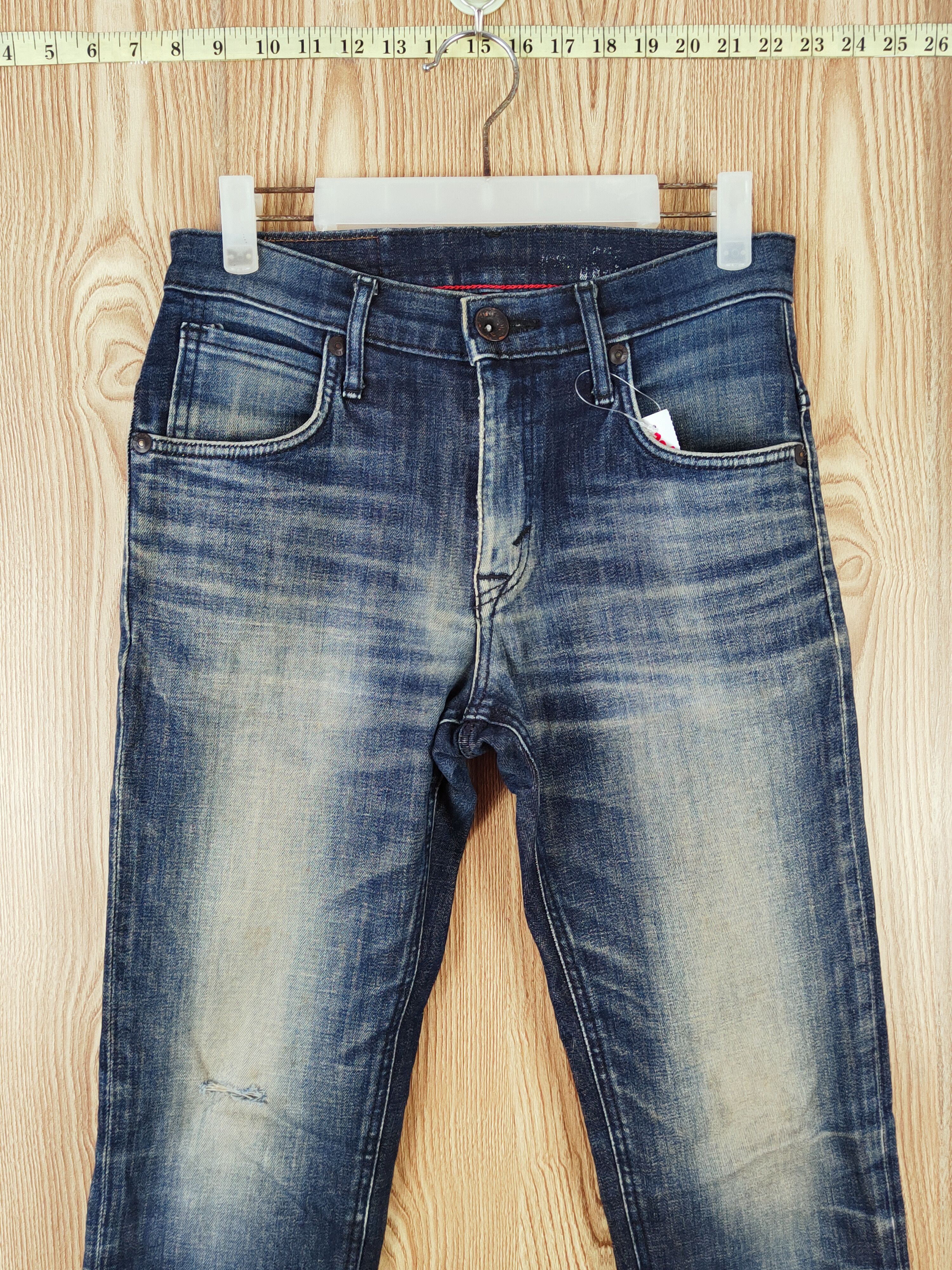 Edwin Edwin Dark Blue Distressed Ripped Jeans #W796 Size US 29 - 2 Thumbnail