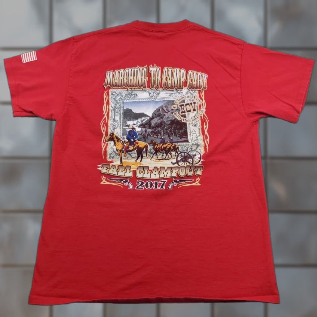 Port & Company VINTAGE Billy Holcomb ECV Fall Campout 2017 T-Shirt Adult L Marching To Camp Cady Shirt Mens Size US L / EU 52-54 / 3 - 1 Thumbnail