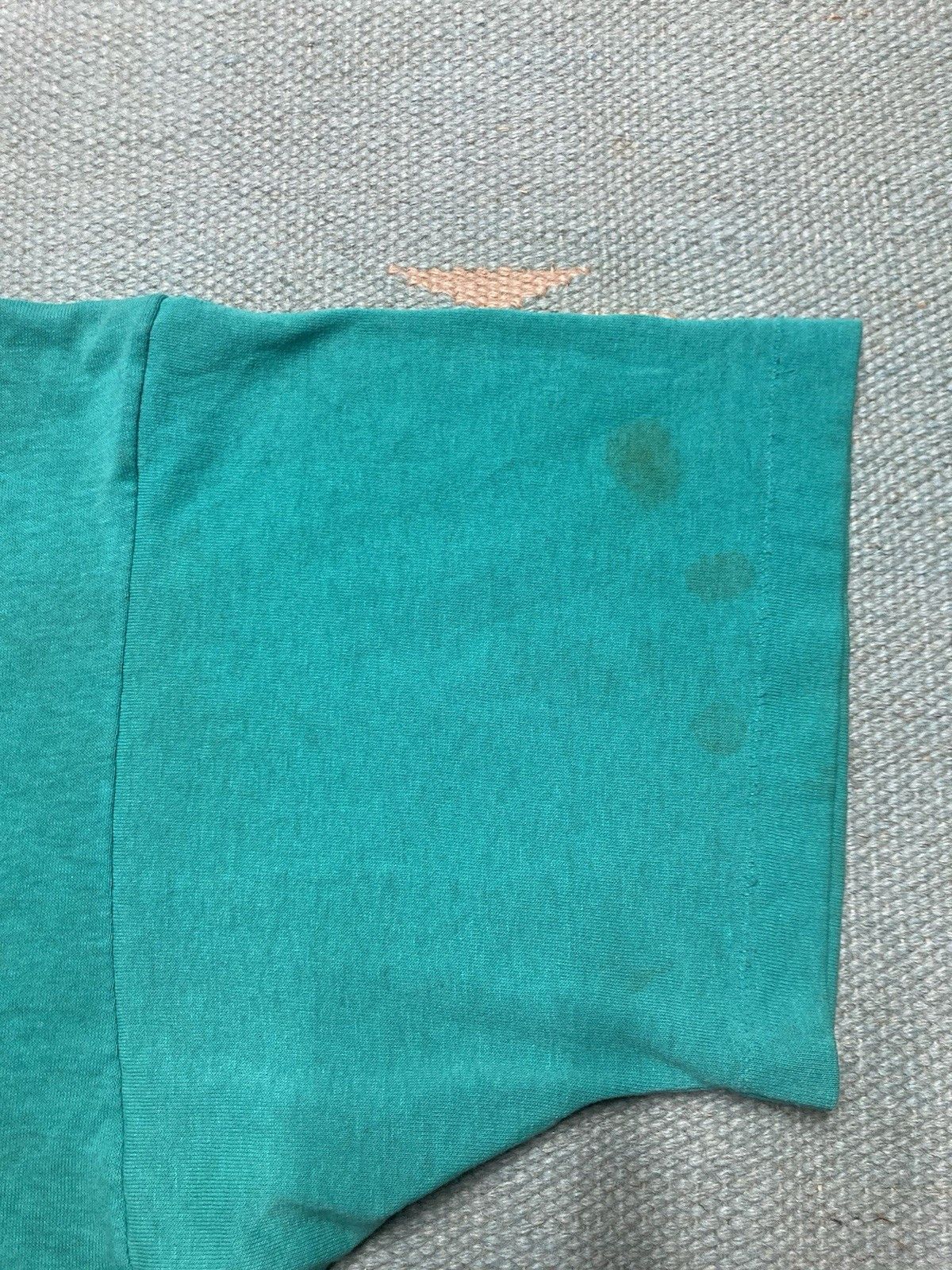 Vintage Vintage 70s pocket t shirt blank teal turquoise grunge XL Size US XL / EU 56 / 4 - 4 Thumbnail