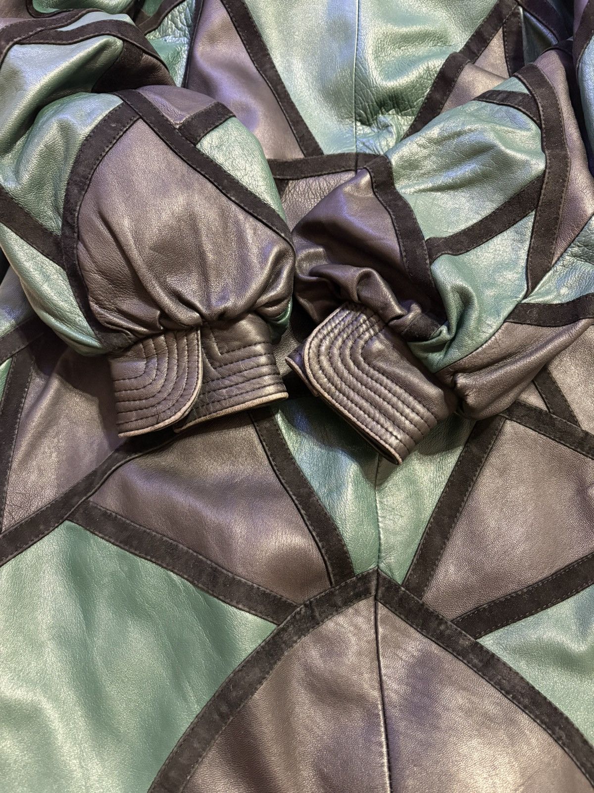Other Vintage Patchwork Leather Batwing Jacket Rare 80s Size US M / EU 48-50 / 2 - 11 Thumbnail