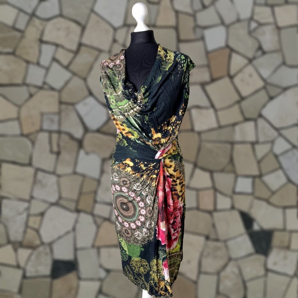 Desigual Desigual Womens Floral Sleeveless Dress XL Midi A-Line Multicoloured Size XL / US 12-14 / IT 48-50 - 1 Thumbnail