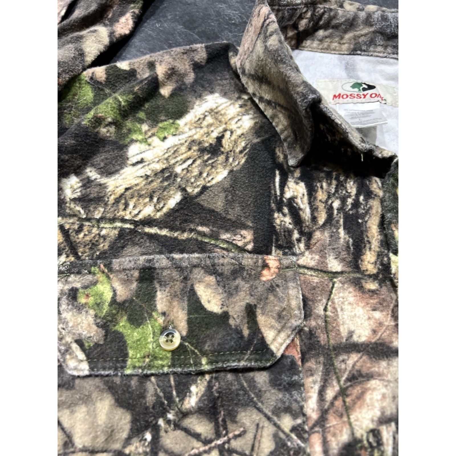 Vintage VINTAGE Mossy Oak Men’s Button-Up Shirt Long Sleeve Fleece Camouflage Country Hunting Large Size US L / EU 52-54 / 3 - 4 Thumbnail
