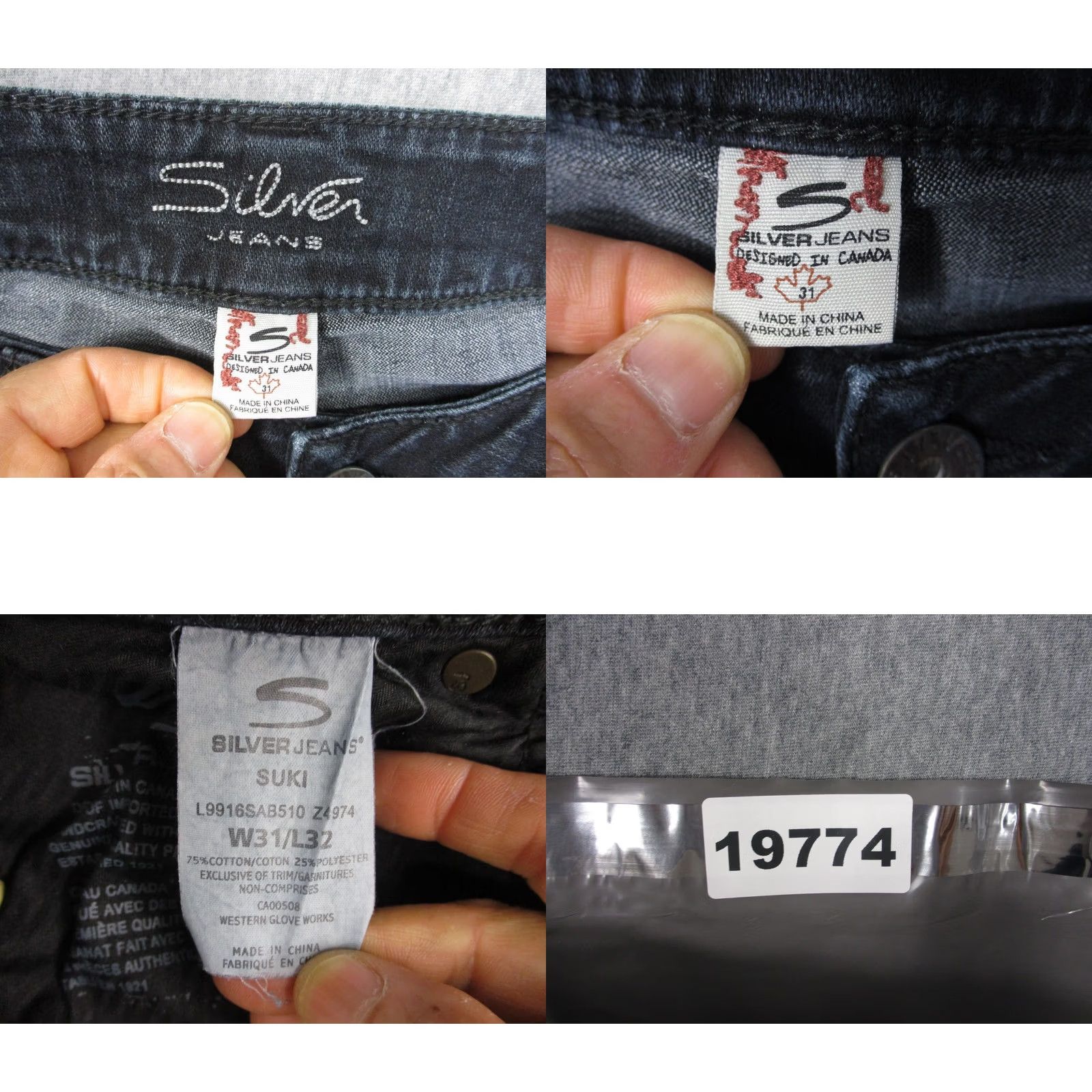 Silver Jeans Co. Silver Jeans Suki Bootcut Jeans Womens 31x32 Gray Charcoal Wash Mid Rise Denim Size 24" / US 00 / IT 34 - 10 Thumbnail