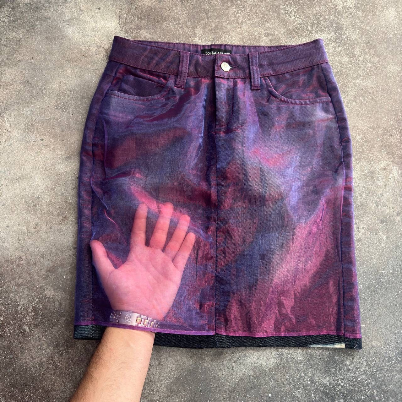 Dolce & Gabbana × Vintage Dolce & Gabbana Vintage Metallic Logo Skirt Size 27" / US 4 / IT 40 - 1 Thumbnail