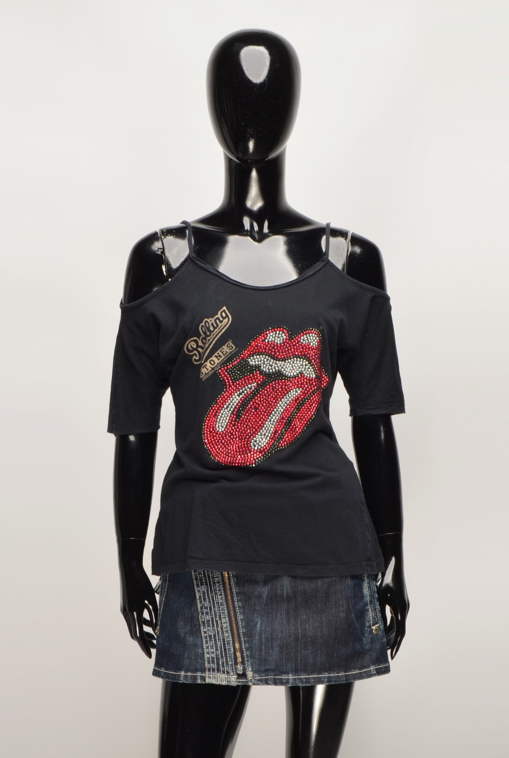 Amplified Amplified Y2K Grunge Punk Rolling Stones Rhinestone Top Size S / US 4 / IT 40 - 1 Thumbnail