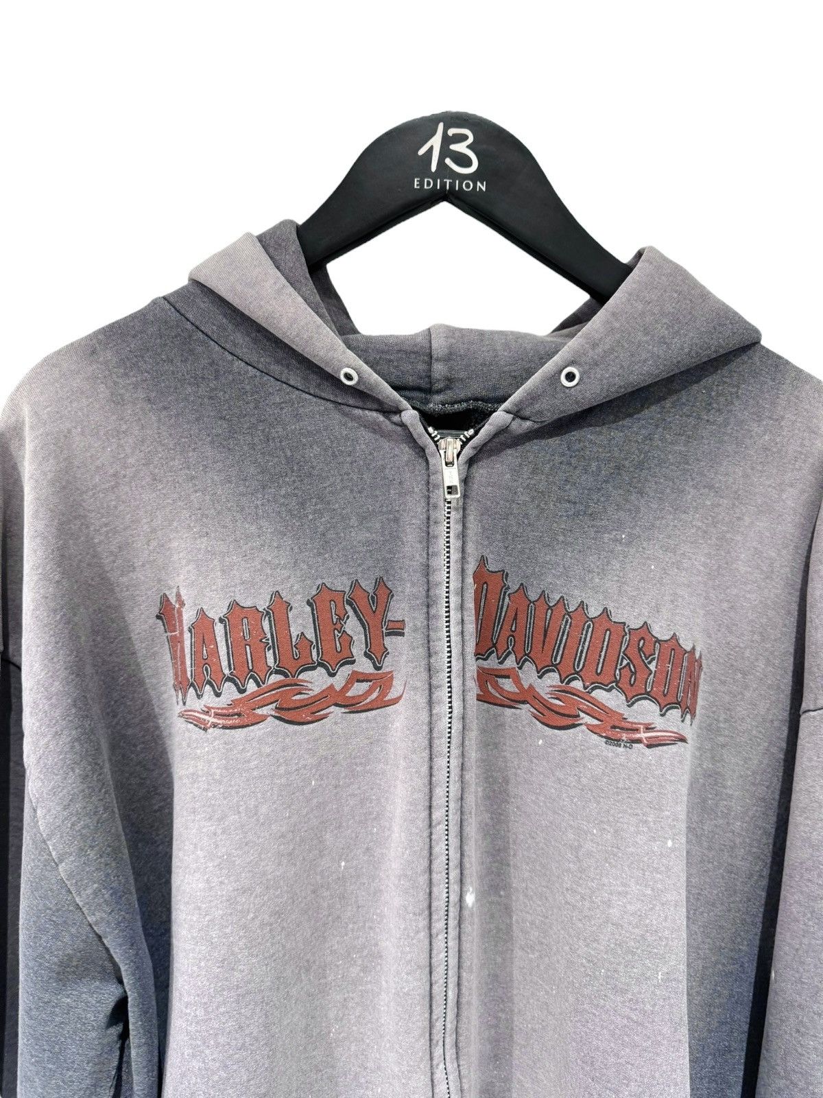Harley Davidson Thrashed and Faded Harley Davidson Flame Vintage Zip Hoodie Size US XXL / EU 58 / 5 - 3 Thumbnail