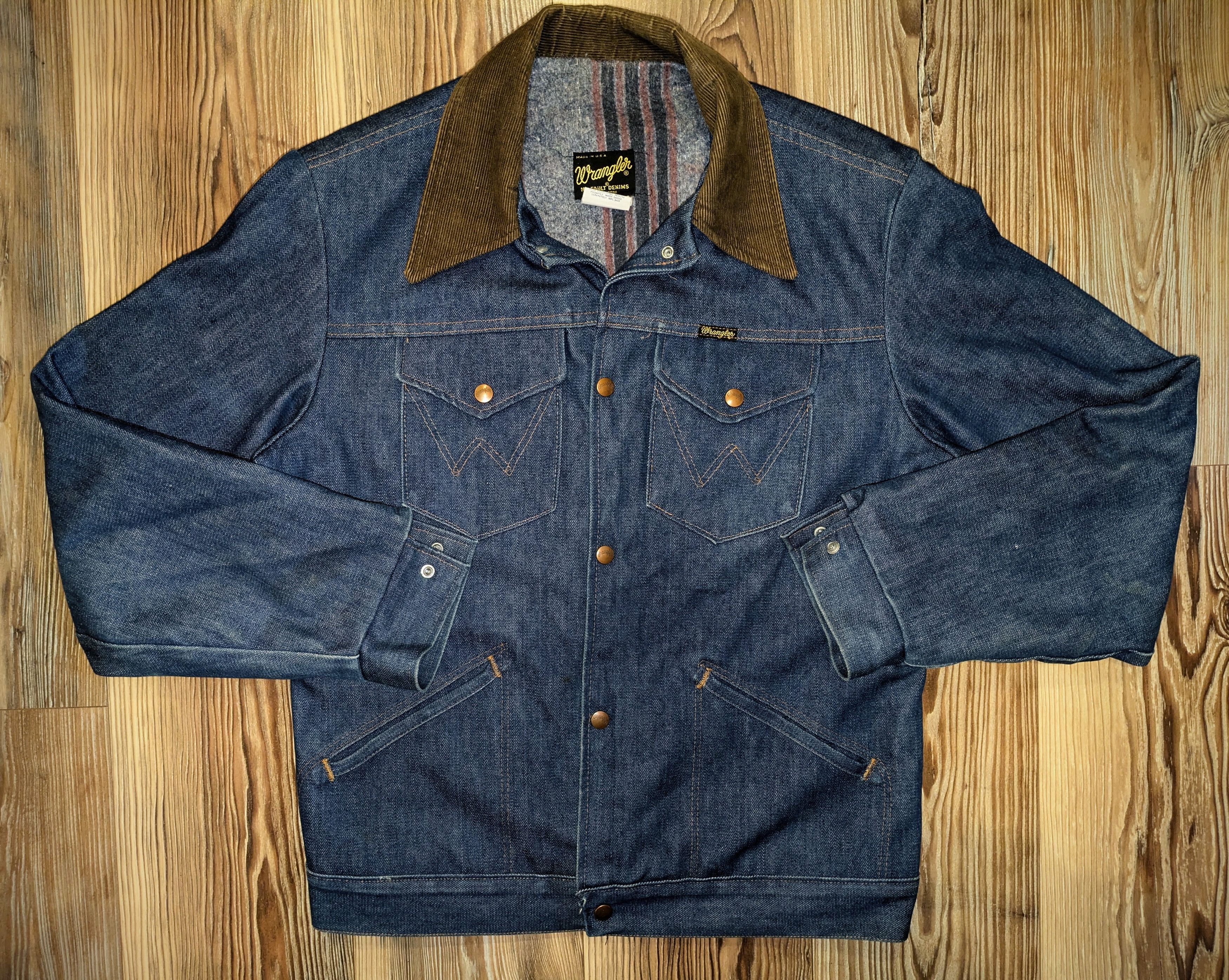 Vintage 1980's Wrangler Storm Rider Lined Denim Jacket Size US L / EU 52-54 / 3 - 1 Thumbnail