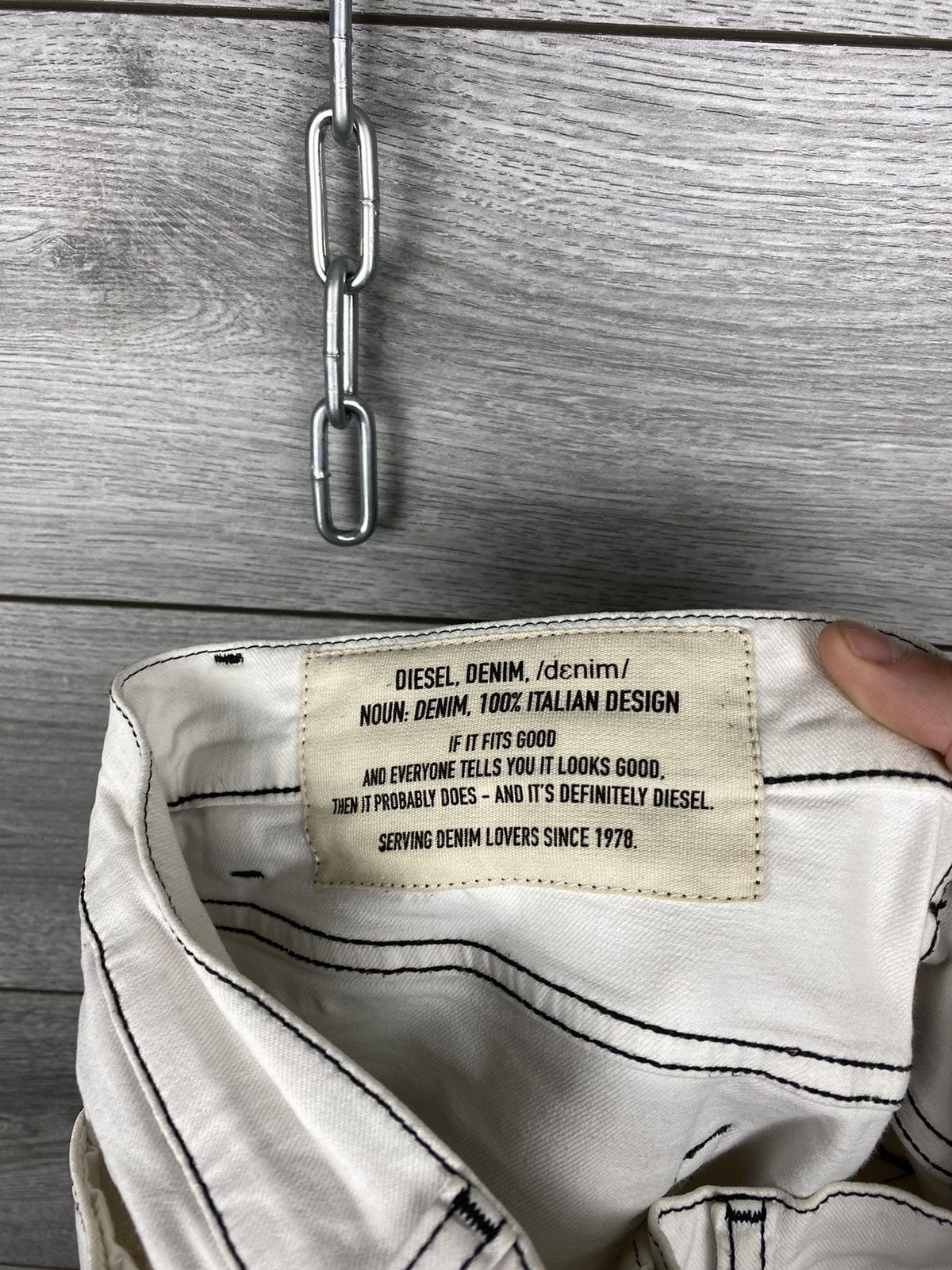 Diesel Diesel Archive Style White Printed Jeans Size US 31 - 15 Thumbnail