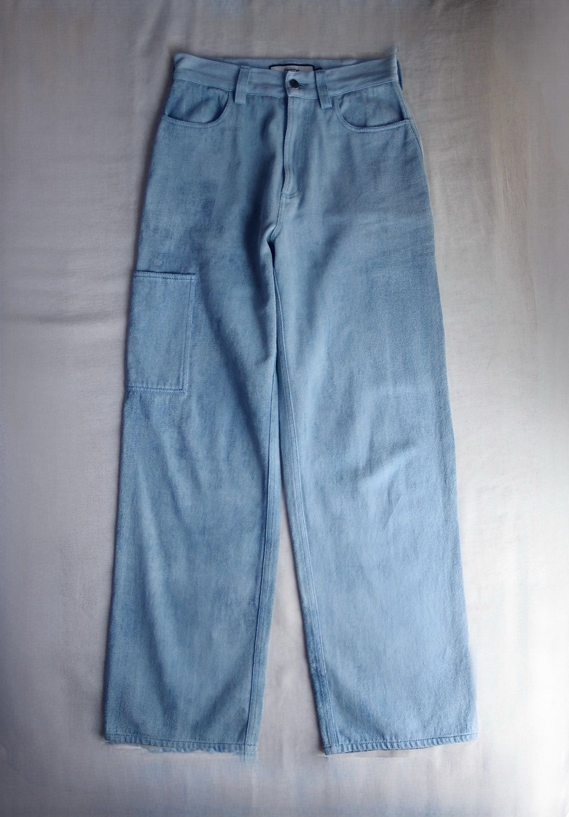 Elleme ELLEME Paris Bleached Denim Cargo Pants Washed Finish Size 26" / US 2 / IT 38 - 2 Thumbnail