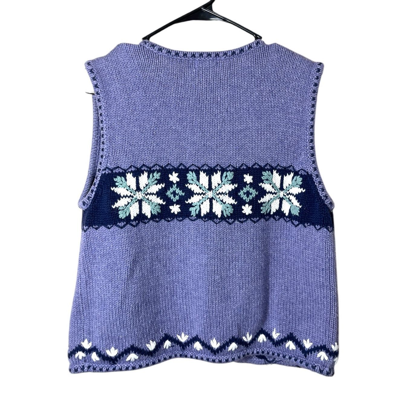 Other Vintage Alps Early 2000s Purple Snowflake Sweater Vest Size Size M / US 6-8 / IT 42-44 - 7 Thumbnail