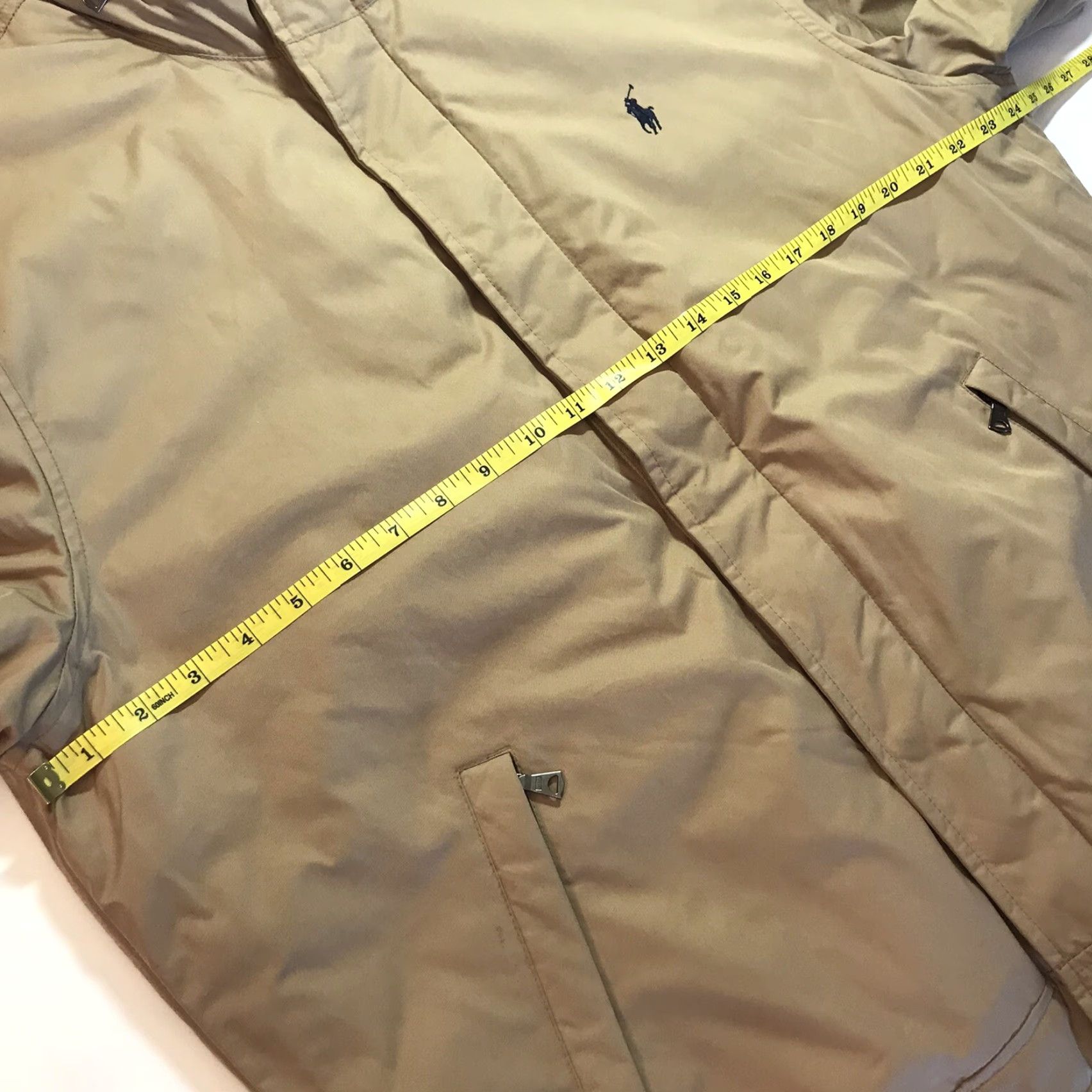 Polo Ralph Lauren VINTAGE Polo Ralph Lauren Jacket Men L 90s Nylon Fleece Lined Zip Hood Field Military Style Brown Blue Logo Lined Size US L / EU 52-54 / 3 - 5 Thumbnail
