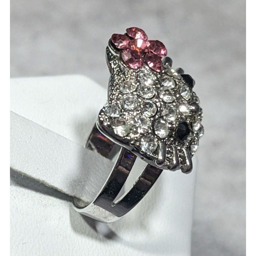 Other Coquette Glam Cute Kitten Rhinestone Adjustable Ring Size 8 Size ONE SIZE - 7 Thumbnail