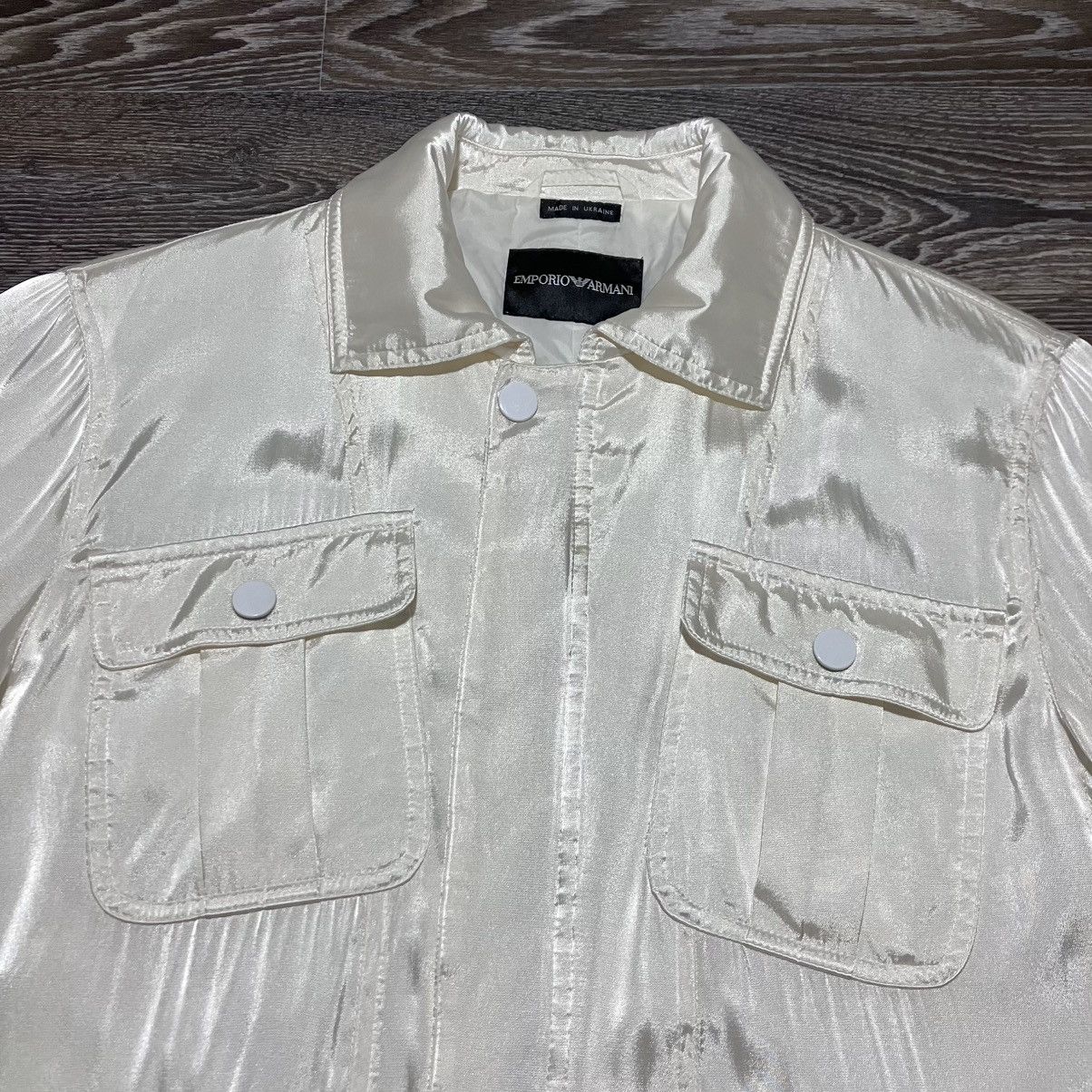 Emporio Armani Archive EMPORIO ARMANI Iridescent Silk/Rayon Manouter Jacket Size US M / EU 48-50 / 2 - 4 Thumbnail
