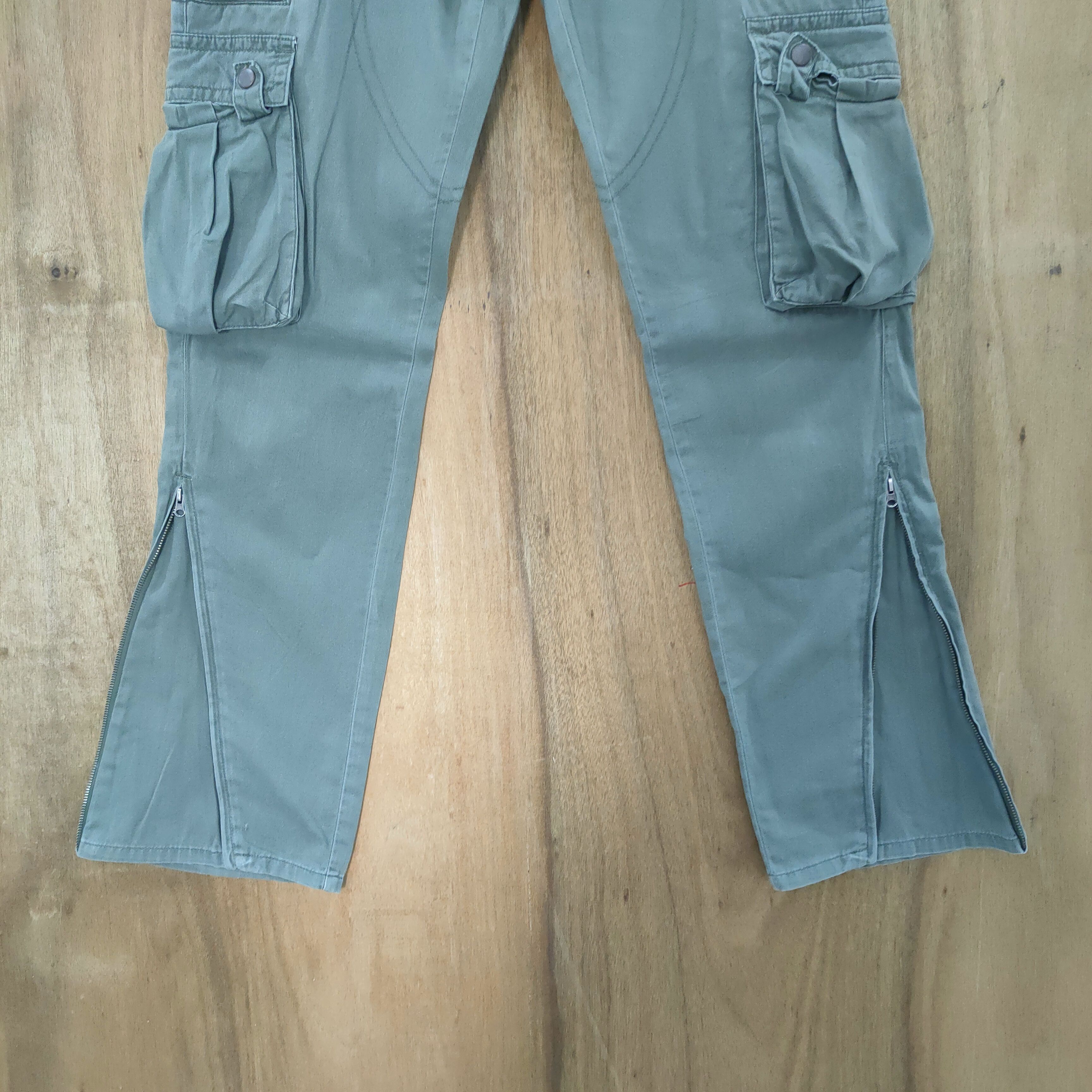 Japanese Brand VINTAGE I.P ZONE FADED GREEN CARGO PANTS Size US 30 / EU 46 - 4 Thumbnail