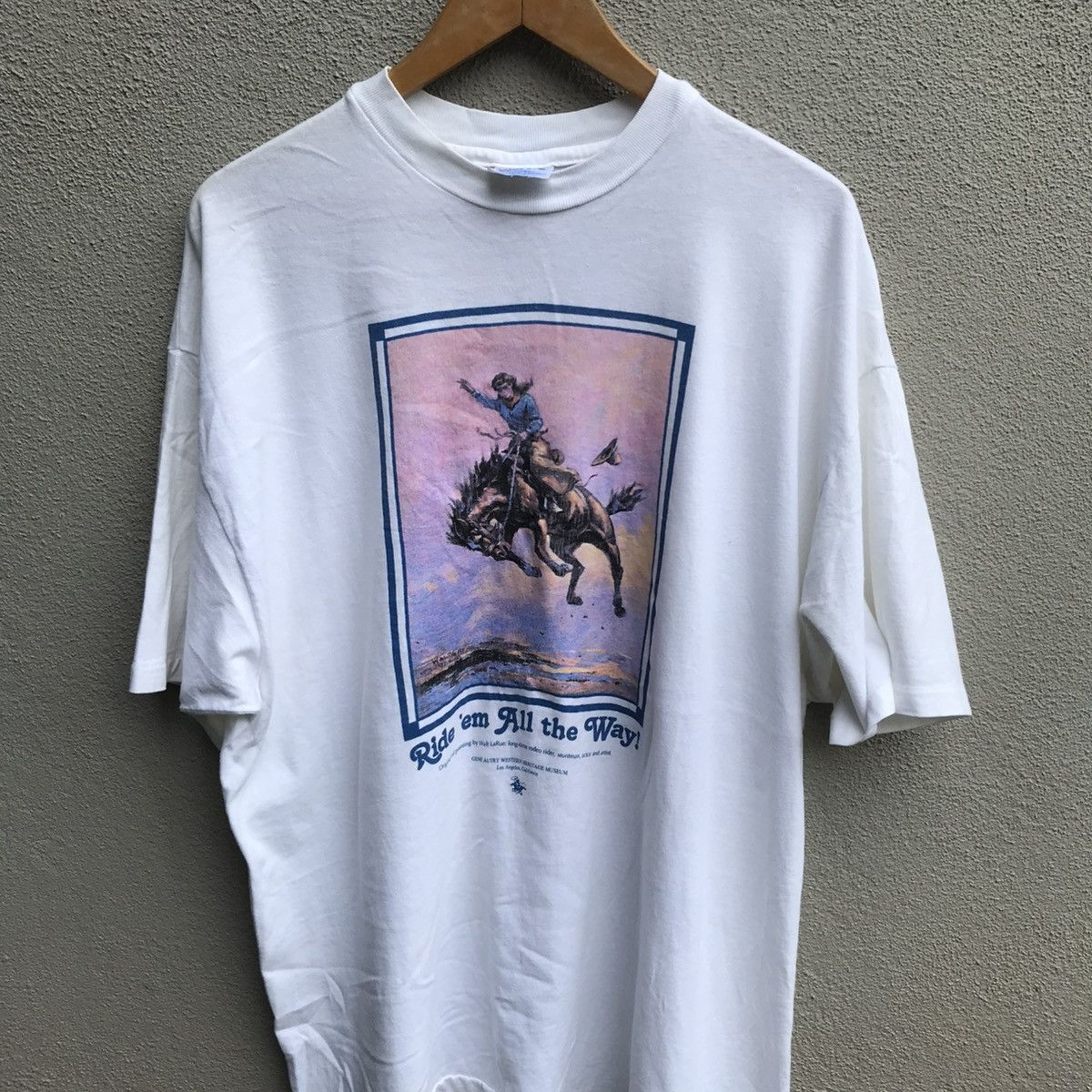 Arts & Science Vintage 90s WALT LA RUE art tee rodeo cowboys Size US XL / EU 56 / 4 - 2 Thumbnail