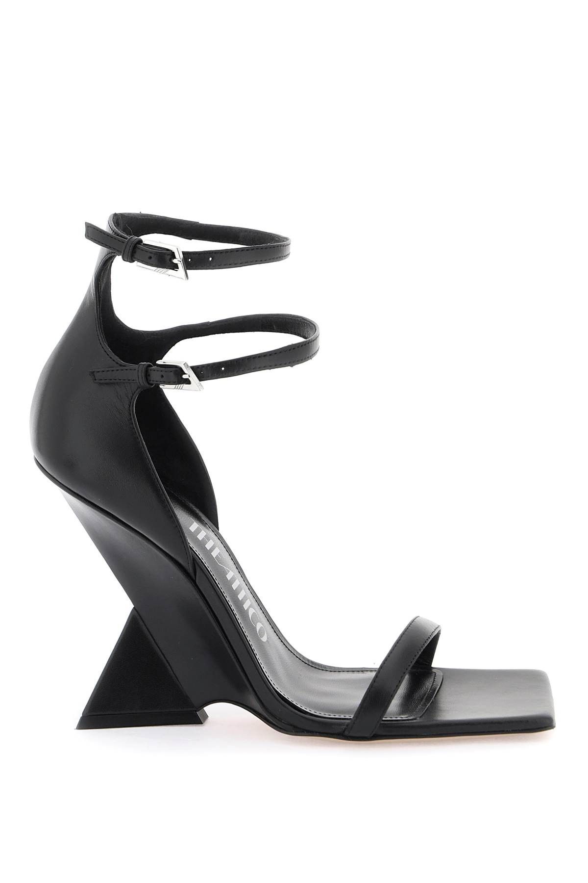image of The Attico Leather Grace Sandals in Black, Women's (Size 9)
