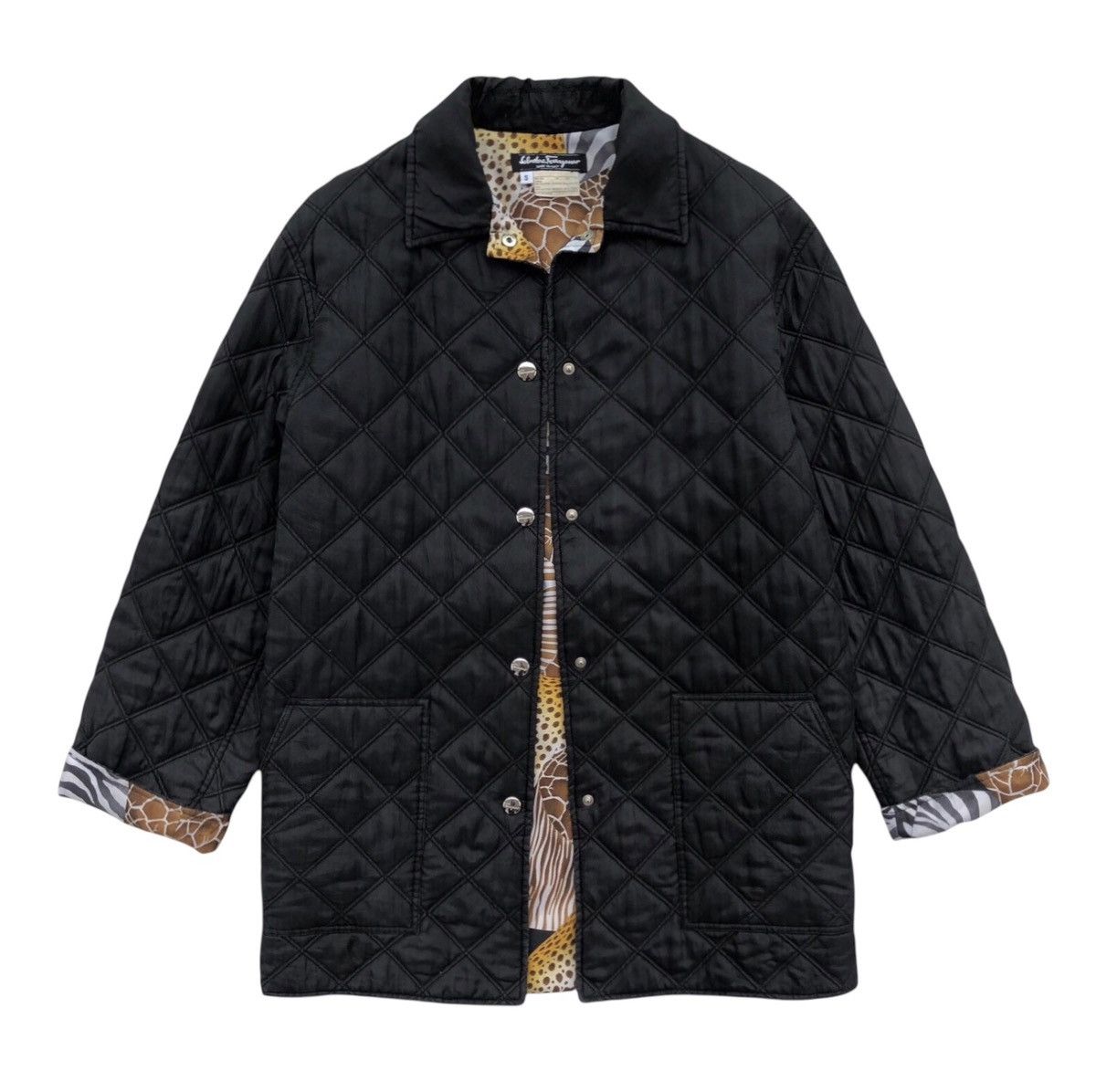 Salvatore Ferragamo Salvatore Ferragamo Multicolour Printed Quilted Jacket Size S / US 4 / IT 40 - 2 Thumbnail