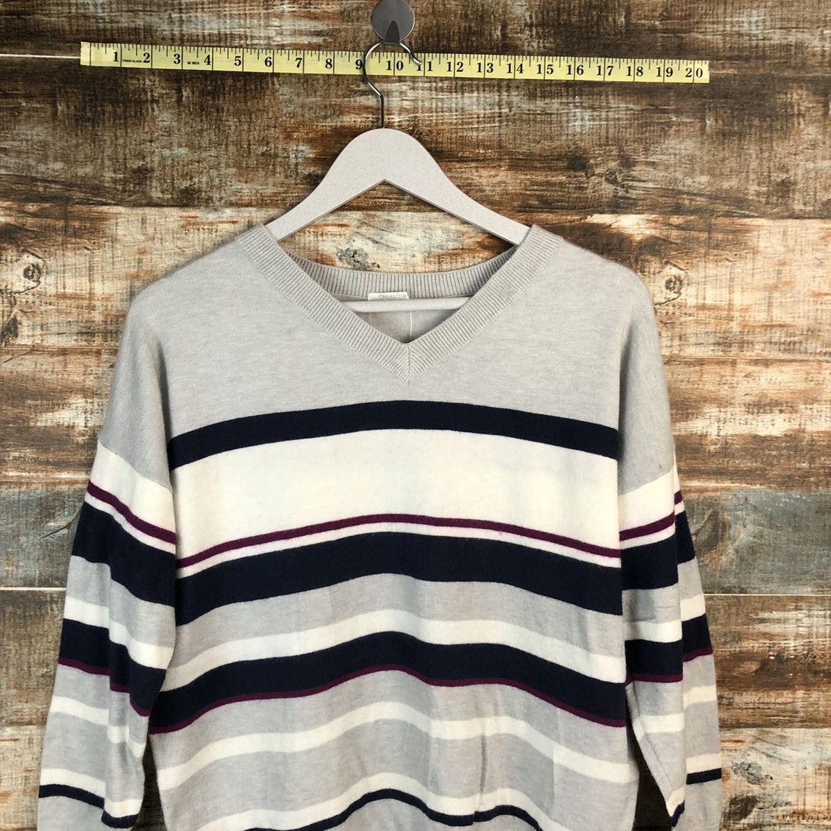 Homespun Knitwear × Japanese Brand × Solid and Striped Cinema Club Grey stripe Knitwear #A1543 Size L / US 10 / IT 46 - 5 Thumbnail