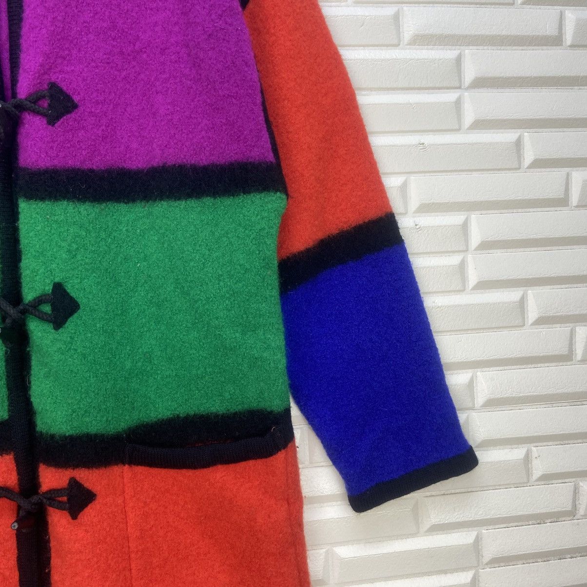 Japanese Brand 🔥I.B Diffusion Sport ColorBlock MultiColor Boiled Wool Coat Size M / US 6-8 / IT 42-44 - 4 Thumbnail