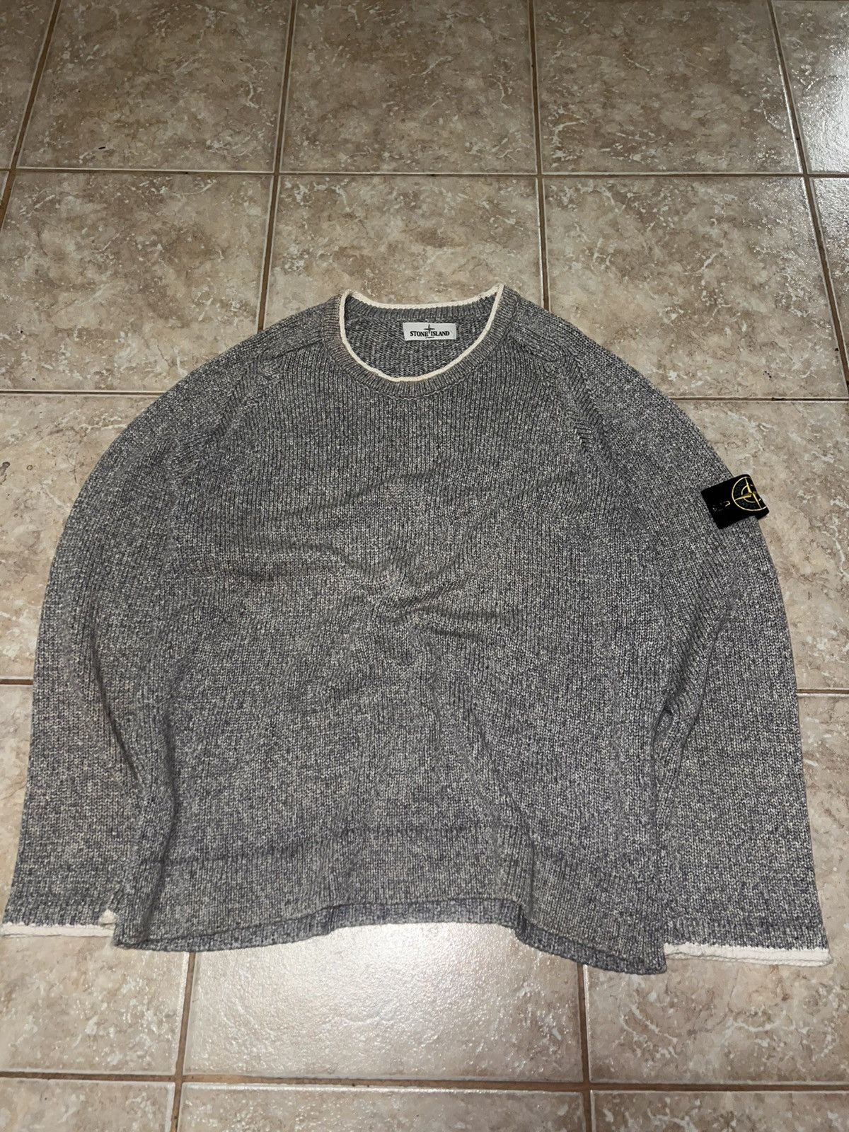 Stone Island Stone Island Grey Knit Sweater XL Compass Patch Size US XL / EU 56 / 4 - 3 Thumbnail