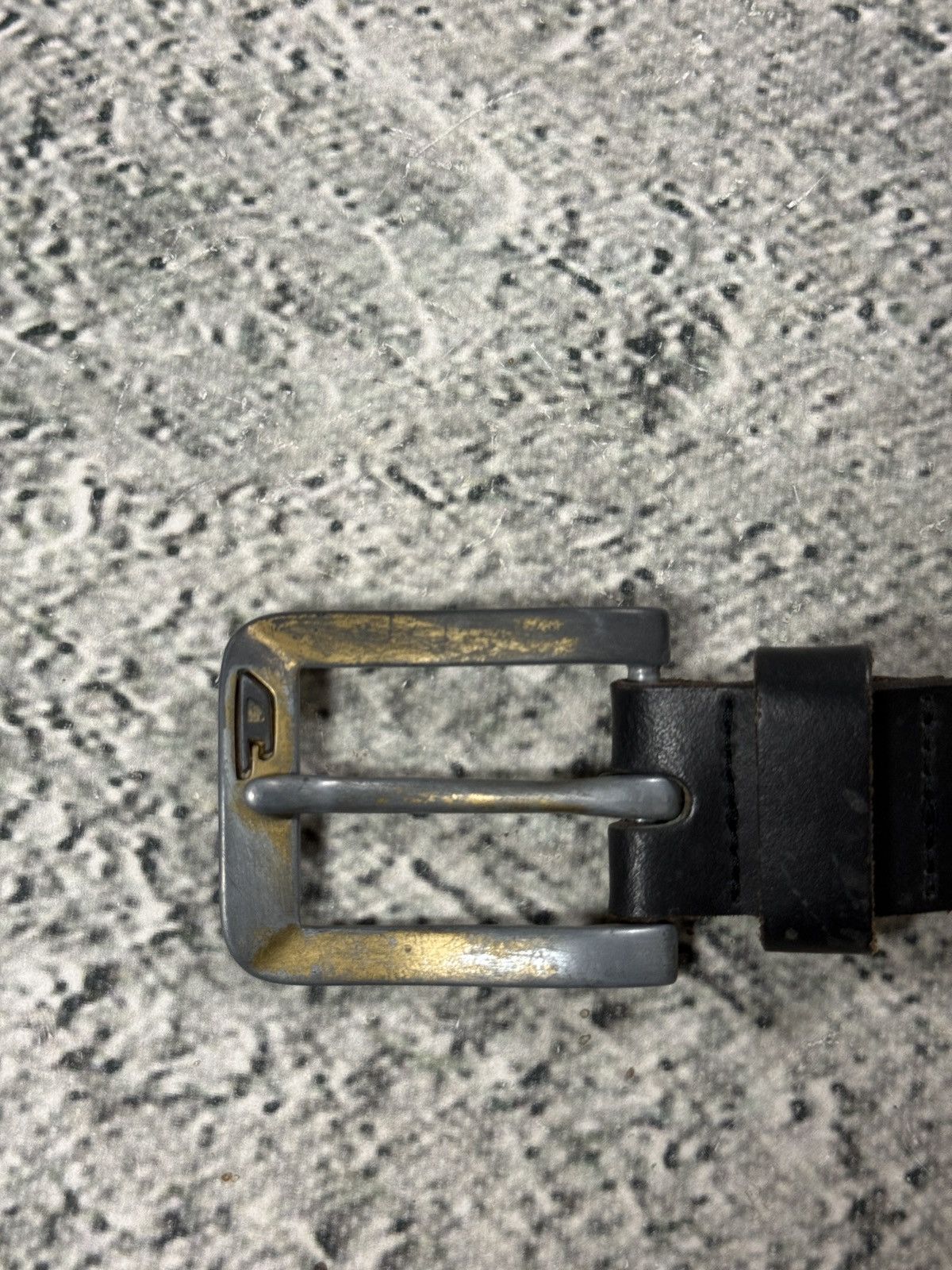 Diesel Diesel leather belt big buckle Y2K black basic gold silver Size 40 - 4 Thumbnail