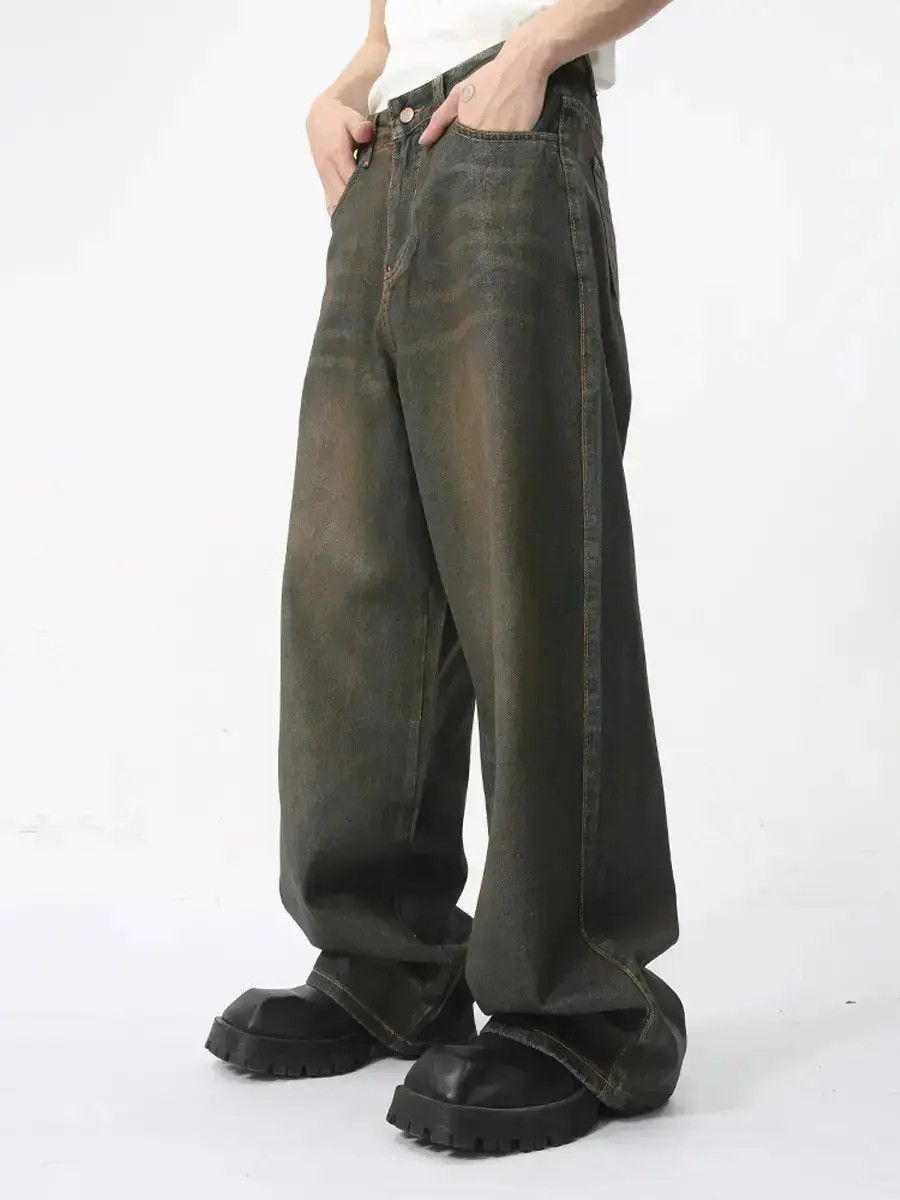 Japanese Brand Retro loose straight leg high street jeans Size US 32 / EU 48 - 3 Thumbnail