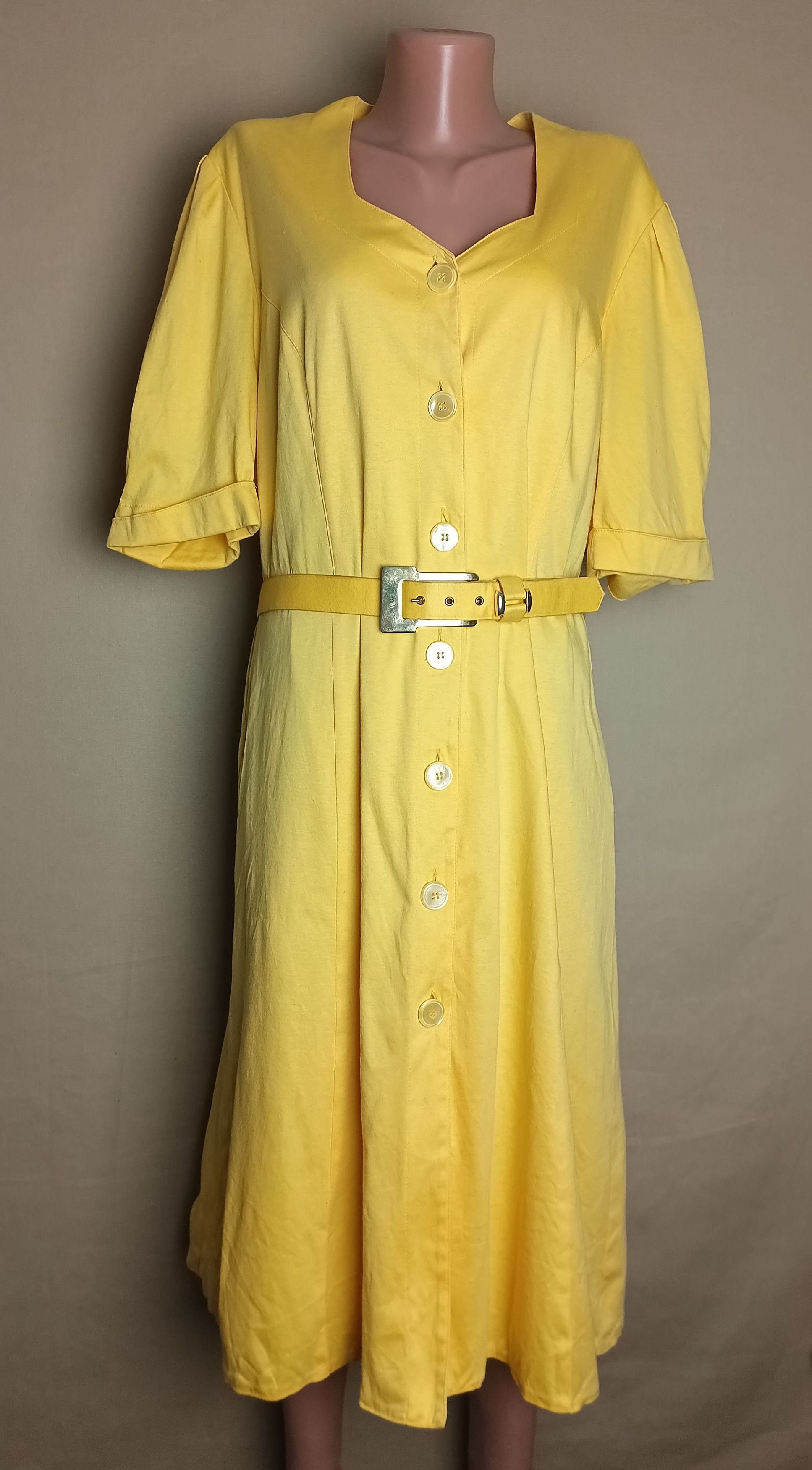 Givenchy × Vintage GIVENCHY En Plus 80’s Yellow Overall Dress Size EU 46/18W Size XL / US 12-14 / IT 48-50 - 6 Thumbnail