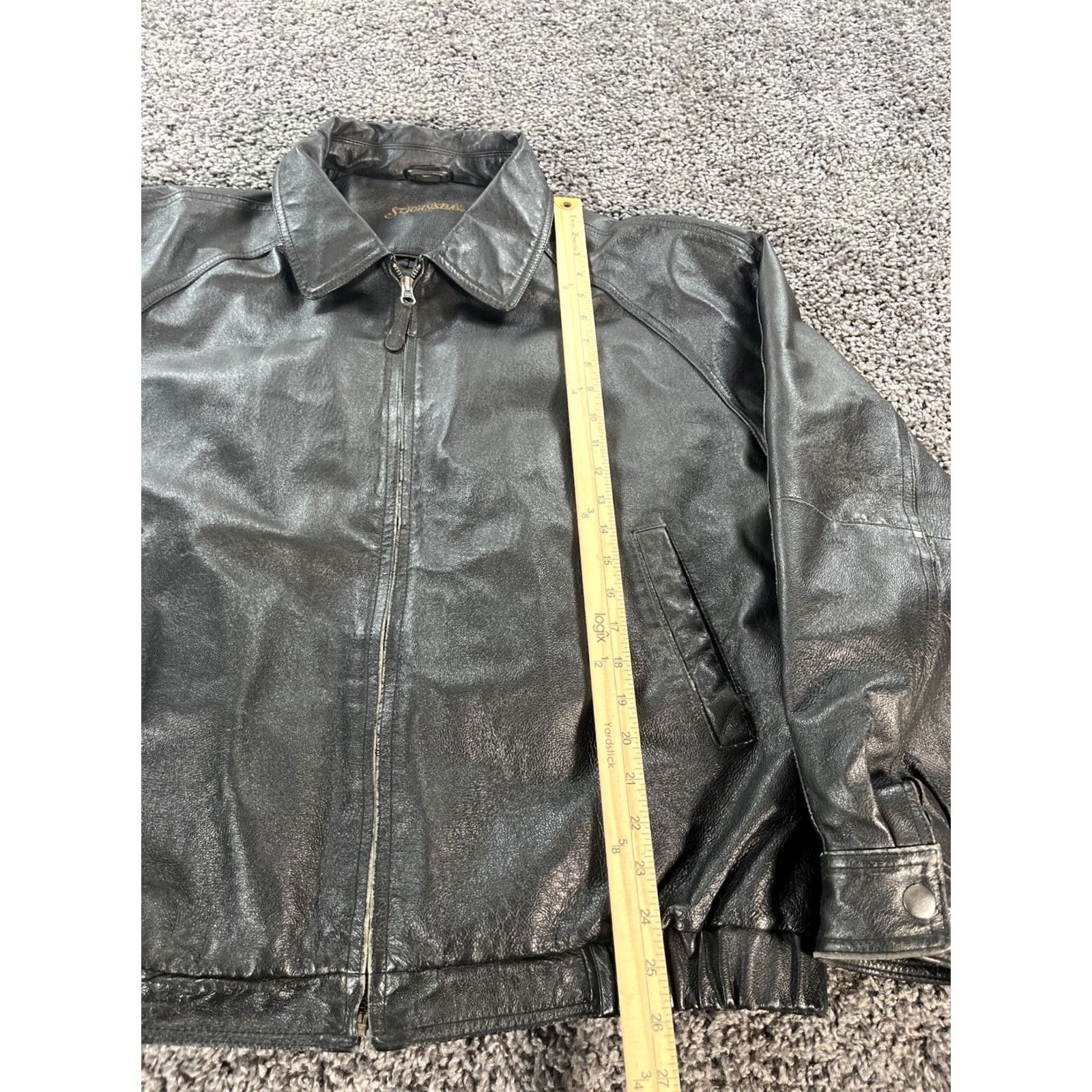 Vintage VINTAGE St. Johns Bay Jacket Mens L Black Leather Biker Bomber Lined Y2K Casual Mens Size US L / EU 52-54 / 3 - 2 Thumbnail