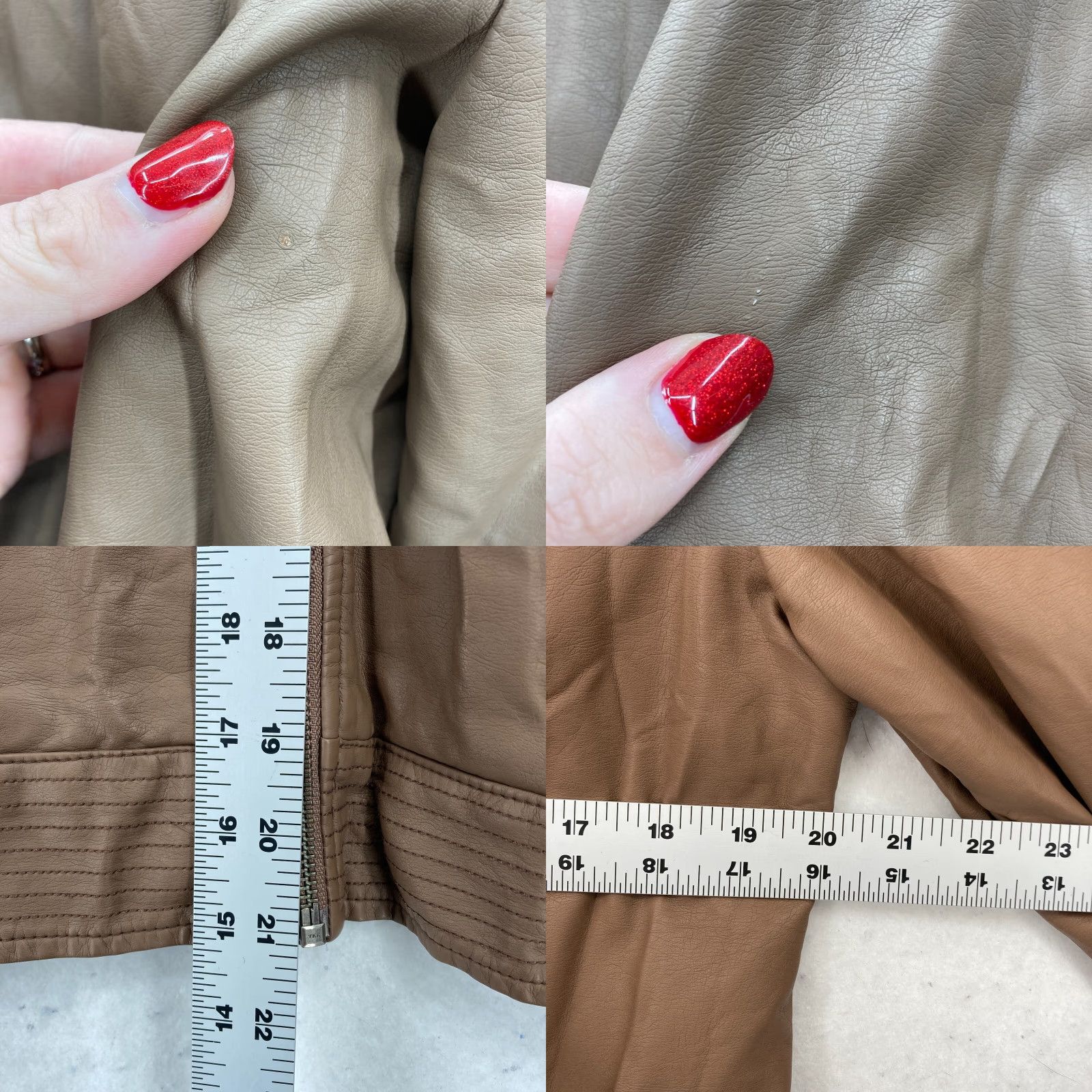Apt. 9 Apt. 9 Faux Leather Motto Jacket Women's L Brown Bomber Full Zip Biker NWT Size L / US 10 / IT 46 - 8 Thumbnail
