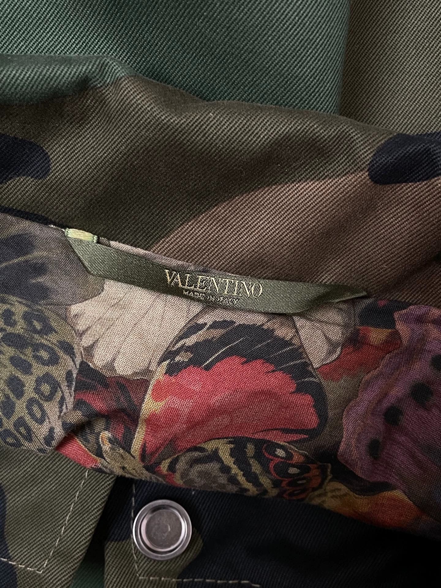 Valentino Valentino Butterfly Camo Embroidered Military Green Jacket Size M / US 6-8 / IT 42-44 - 3 Thumbnail