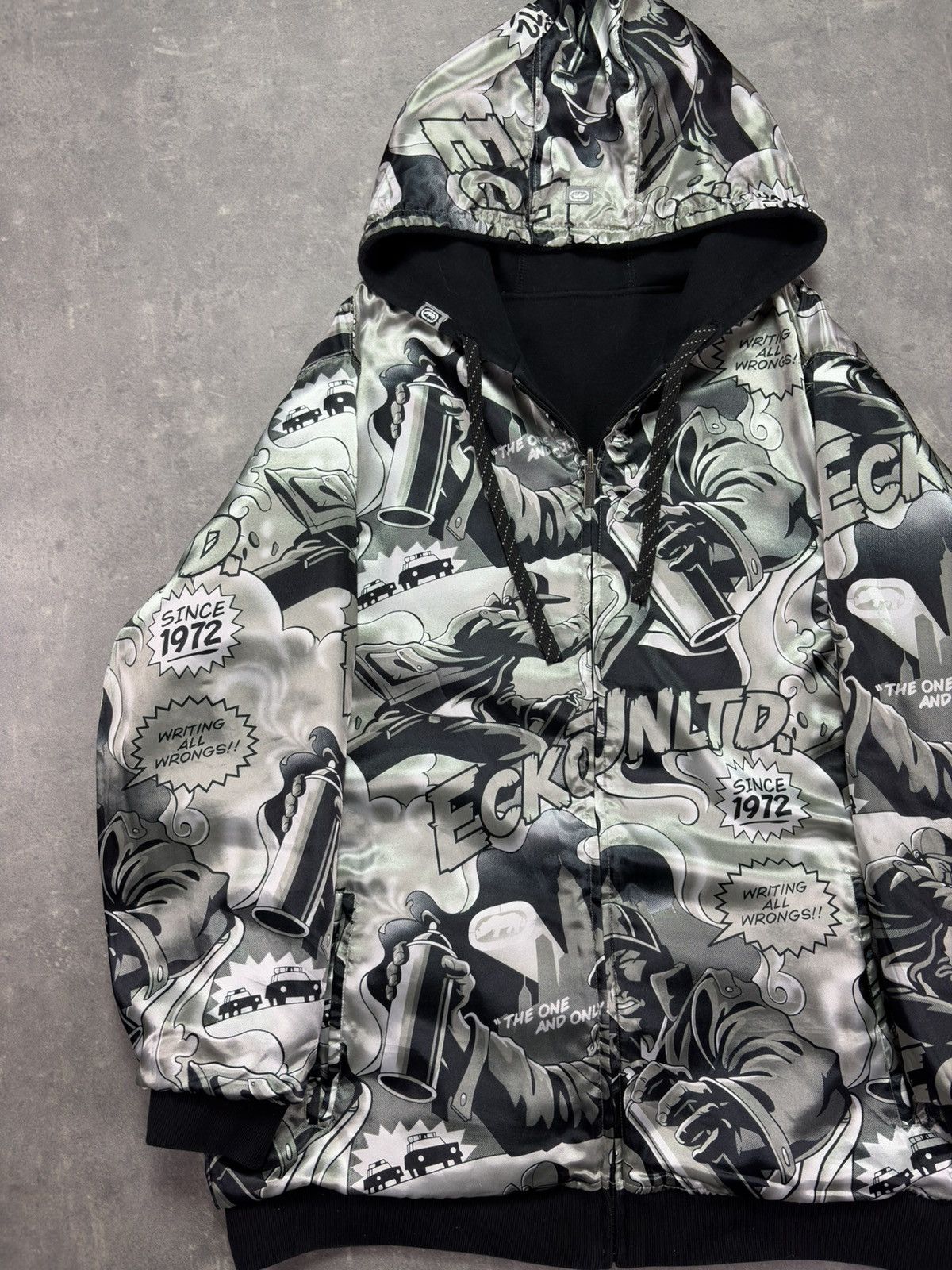 Ecko Unltd. 00s Ecko Unltd. Reversible AOP Printed Baggy Zip Hoodie XXL Size US XXL / EU 58 / 5 - 12 Thumbnail