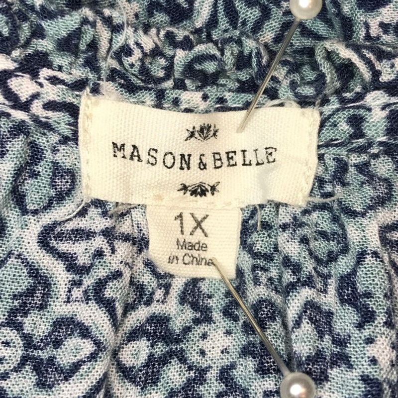 Other Mason & Belle Geometric V-neck Long Sleeve Blouse 1X Size XL / US 12-14 / IT 48-50 - 4 Thumbnail