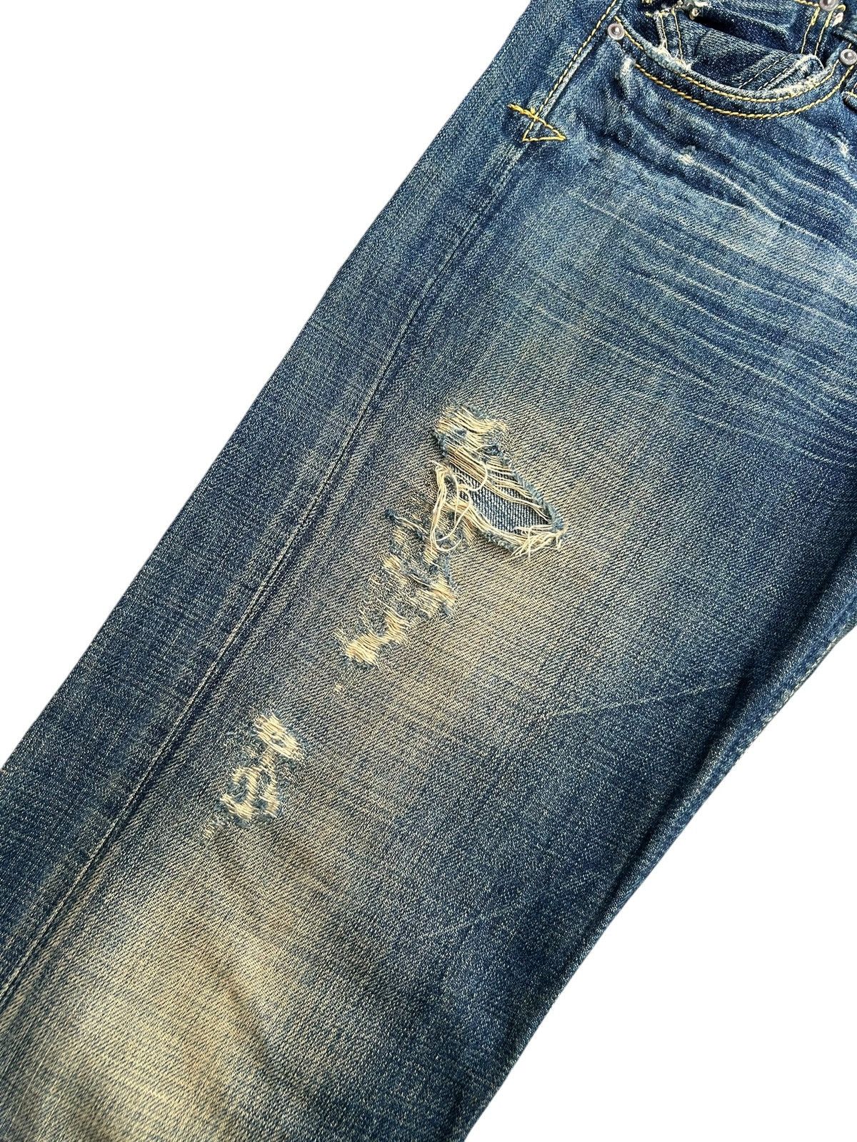 Kapital FLARE VINTAGE SWEET CAMEL SELVEDGE BUCKLE BACK DENIM JEAN Size US 31 - 5 Thumbnail