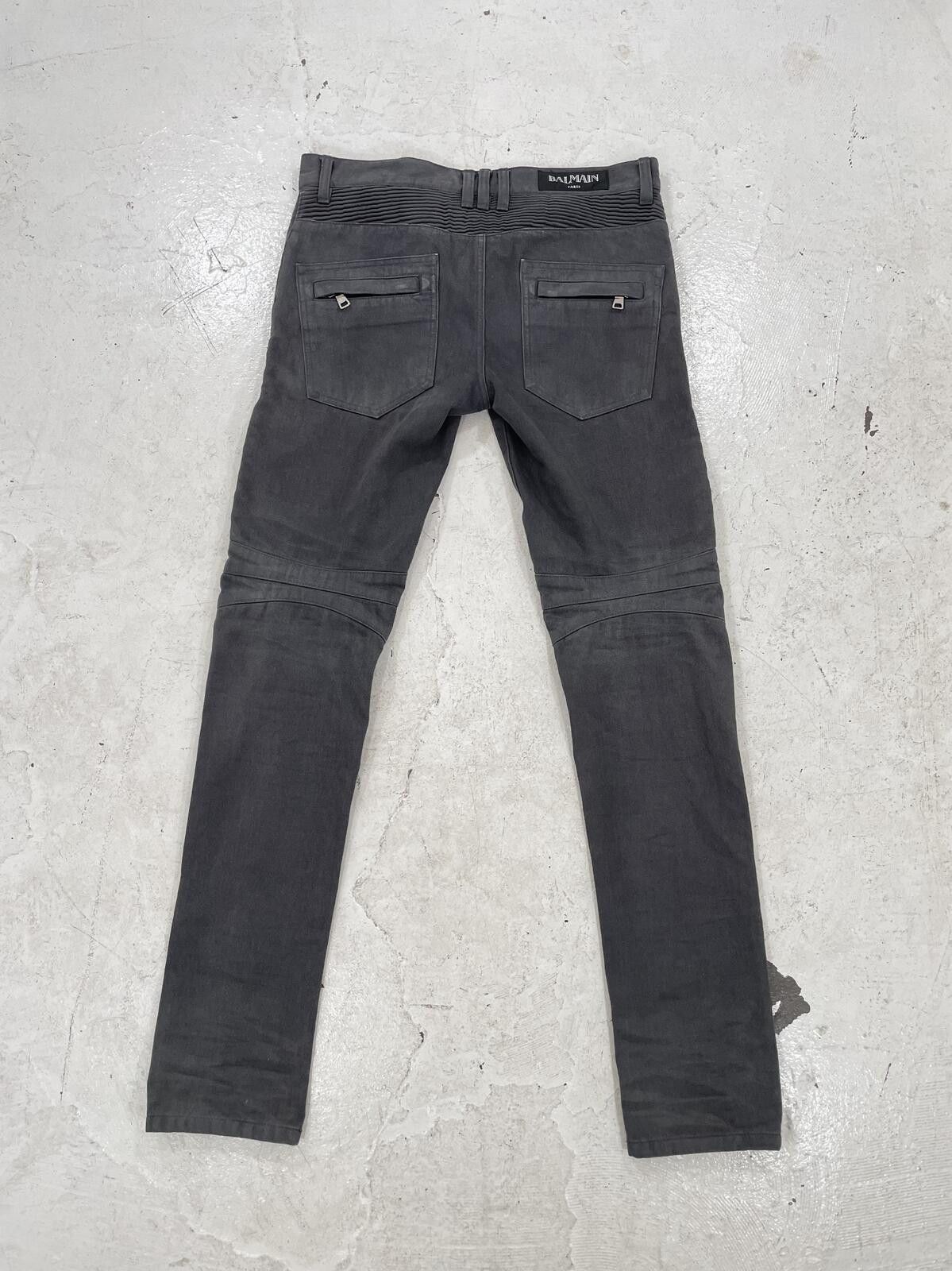 Balmain Balmain Gray Waxed Denim Size US 35 - 2 Thumbnail