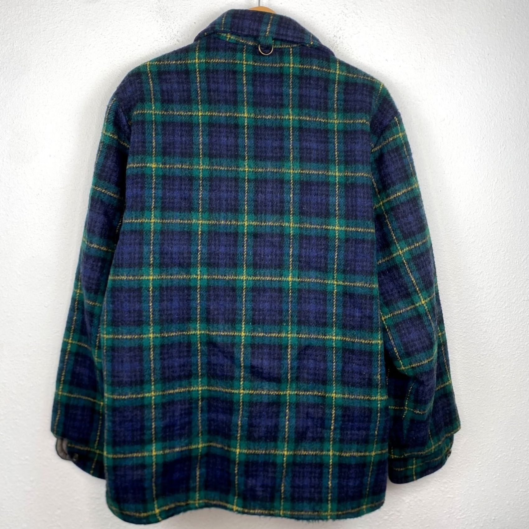 Swatch VTG Peters All Weather Wear Black Watch Plaid Fur Lined Shirt Jacket Sz L Mens Wool Button Long Coat Neon 90s Theme Classic Lined Size US L / EU 52-54 / 3 - 3 Thumbnail