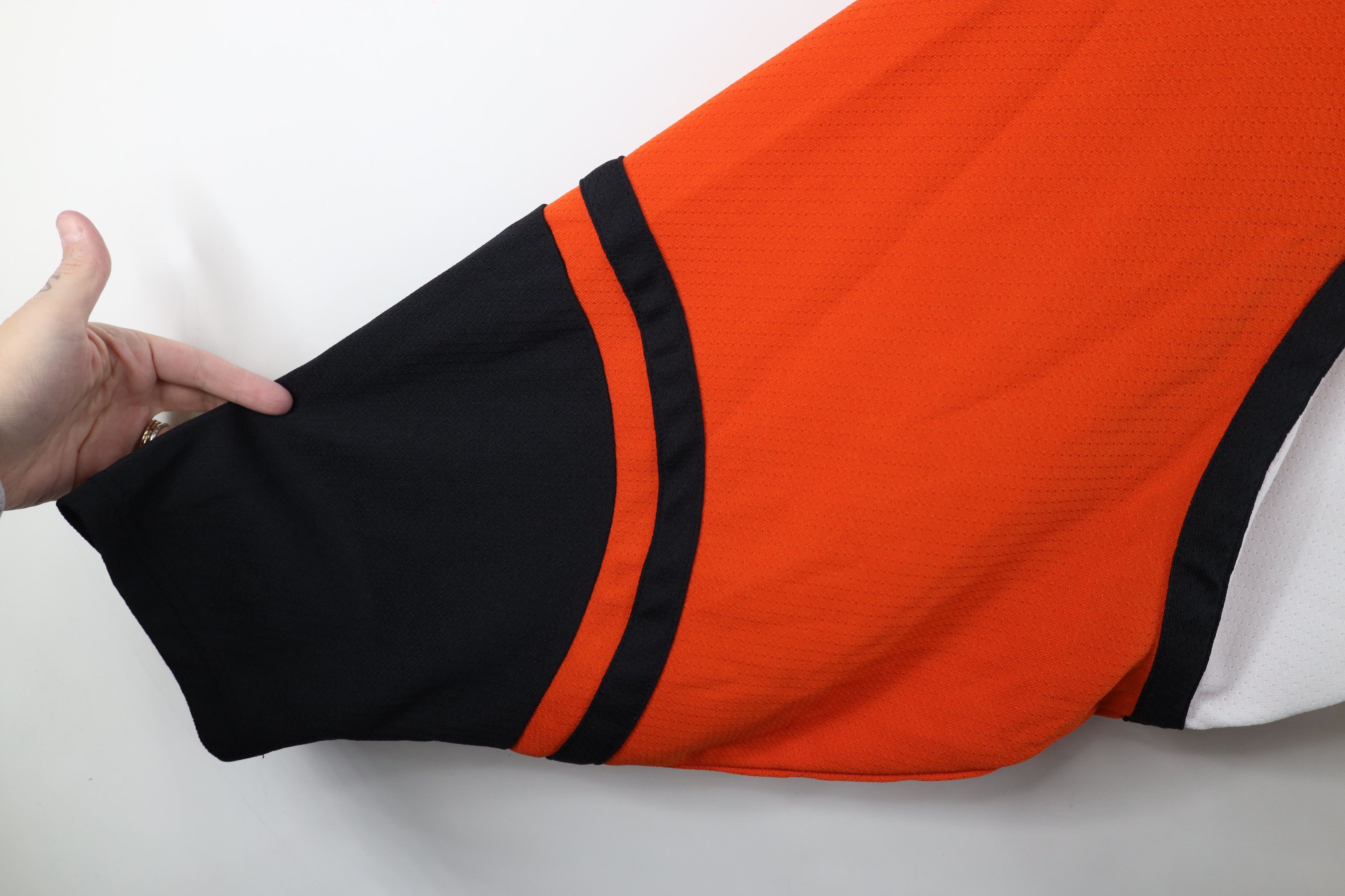 Ccm Vintage 90s CCM Mesh Hockey Jersey Orange White Polyester Size US XL / EU 56 / 4 - 7 Thumbnail