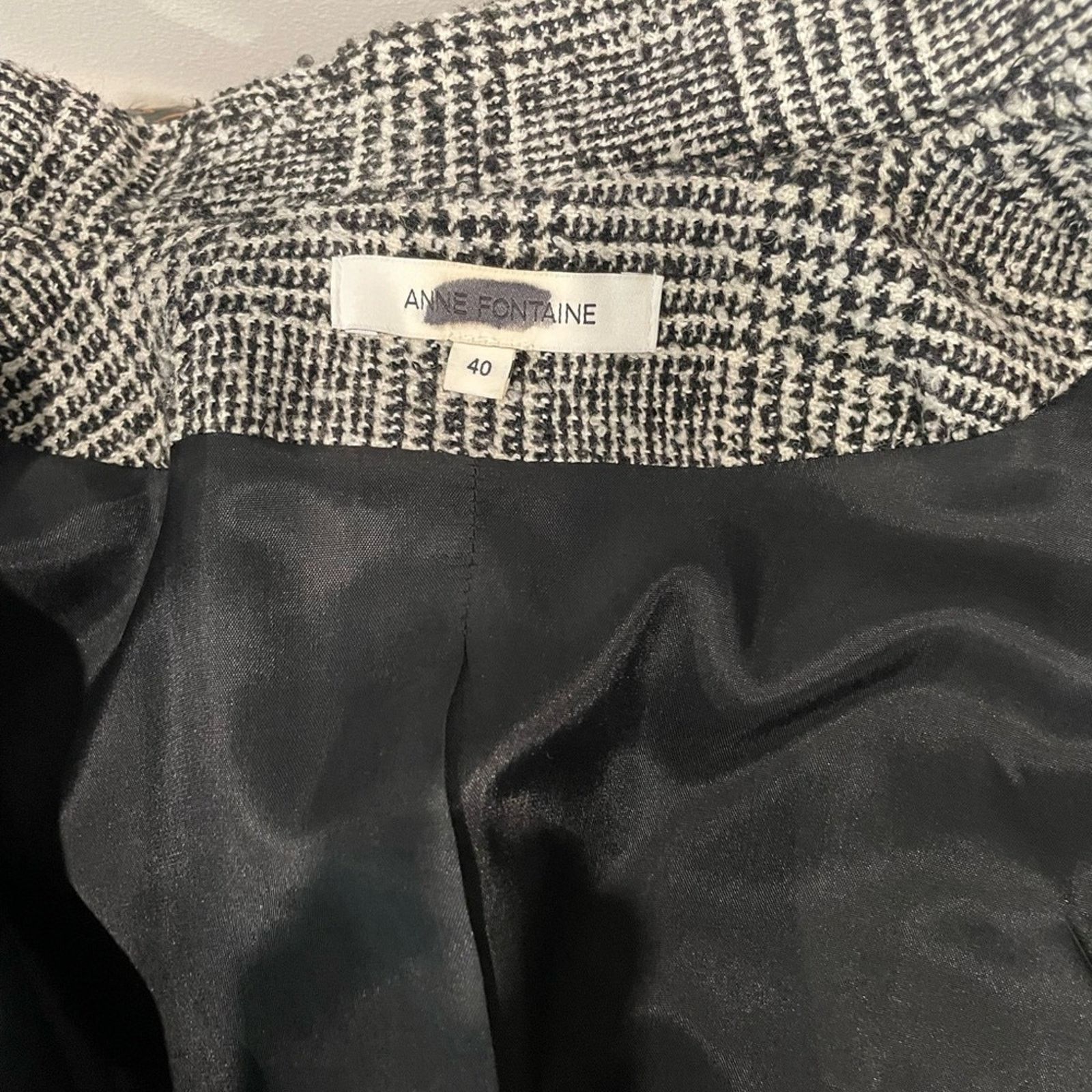 Anne Klein × Faconnable Anne Fontaine black & white tweed women’s jacket size 40 Size S / US 4 / IT 40 - 10 Thumbnail