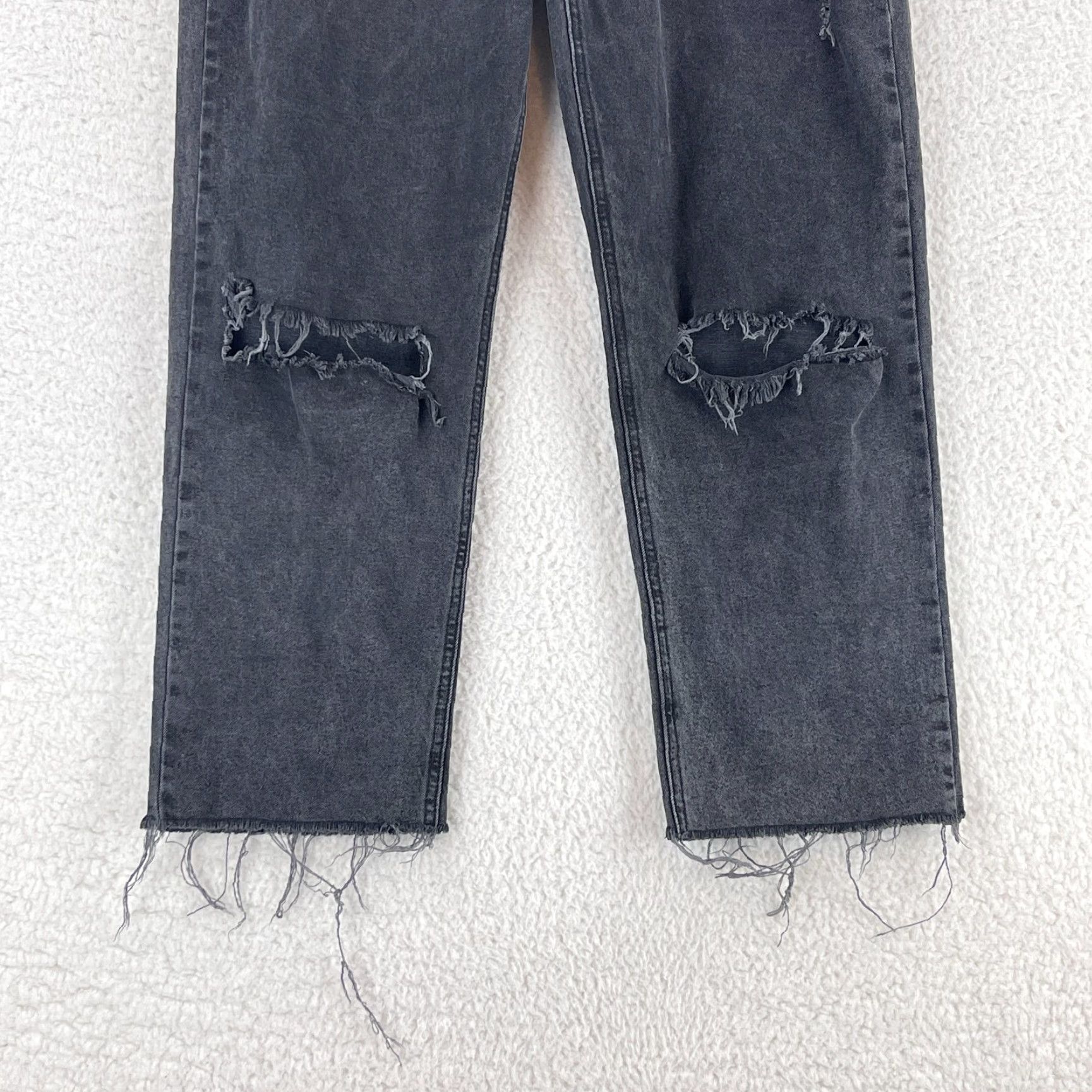 Vintage Carly Jean Black Denim Josie Distressed Straight Jeans Womens High-Rise Size 15-32 waist Size 36" / US 14 / IT 50 - 3 Thumbnail